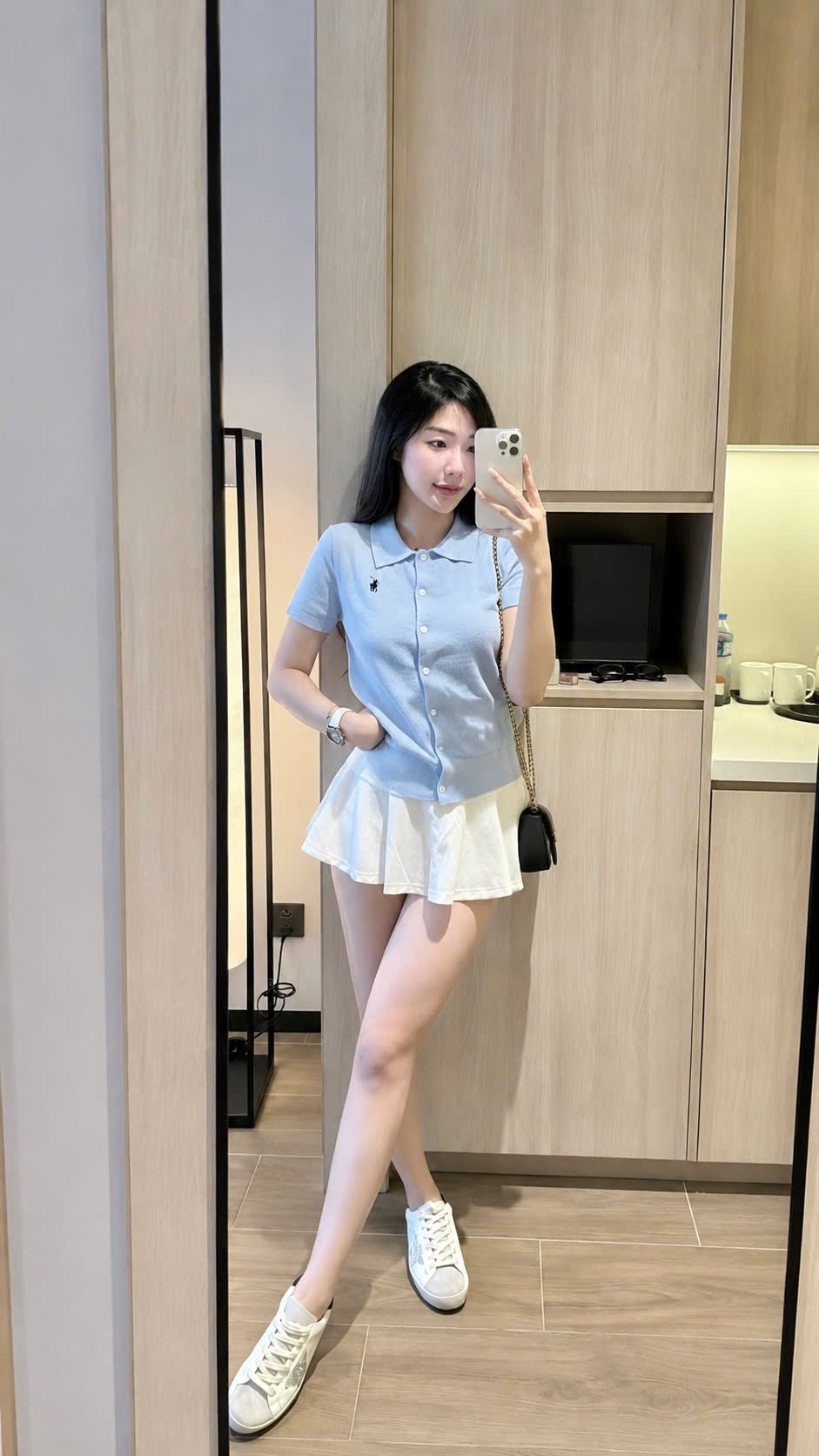 ÁO CDG CỘC TAY XANH THÊU NGỰA