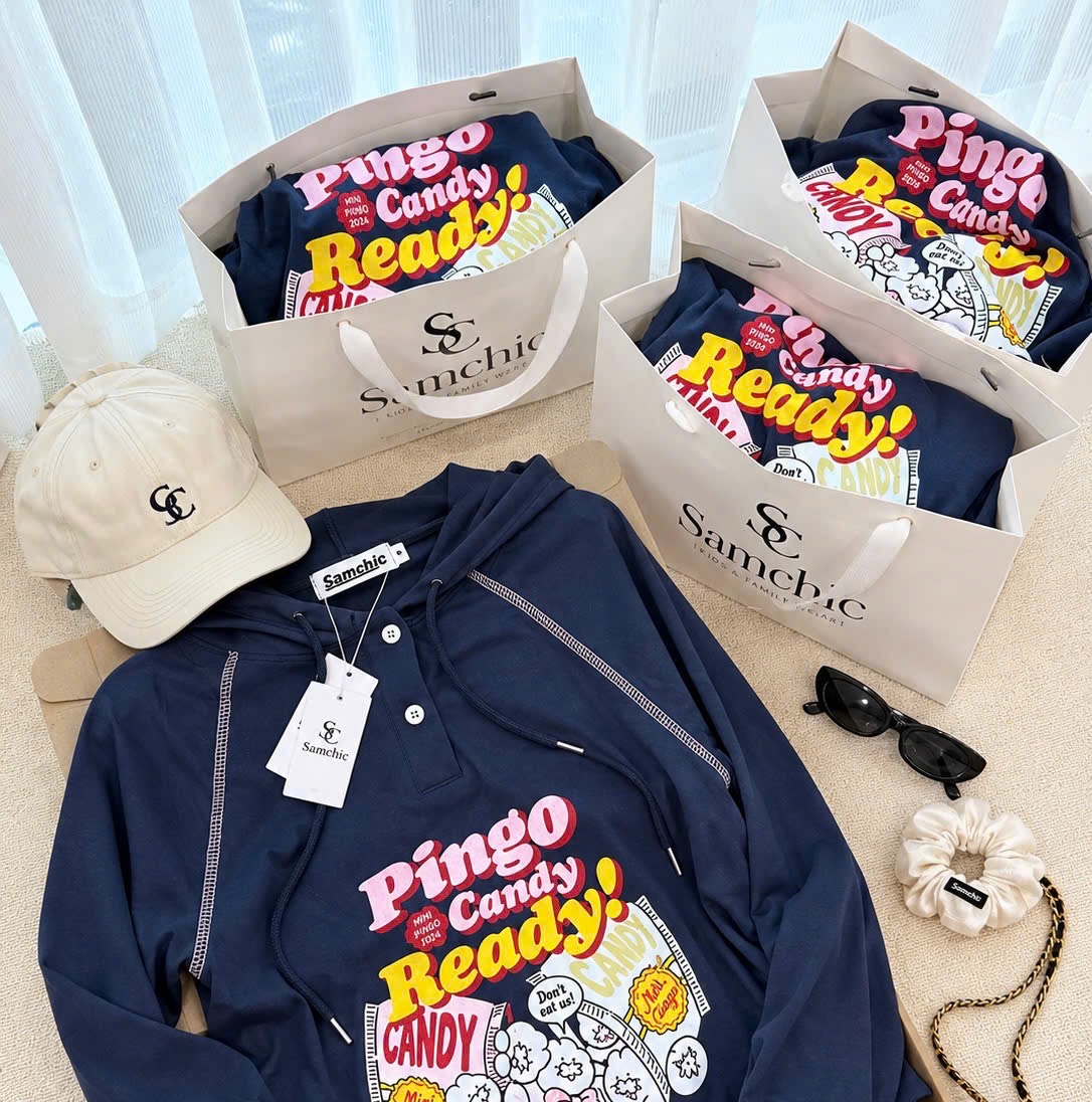 ÁO HODIE MŨ GIẤY MÀU THAN CHỮ PINGO