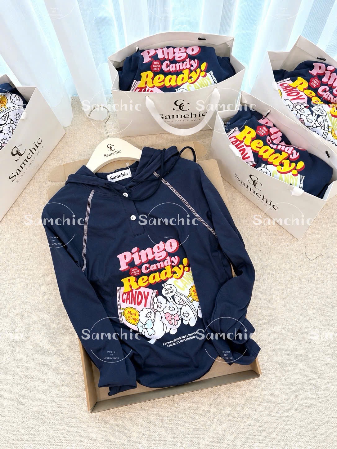 ÁO HODIE MŨ GIẤY MÀU THAN CHỮ PINGO