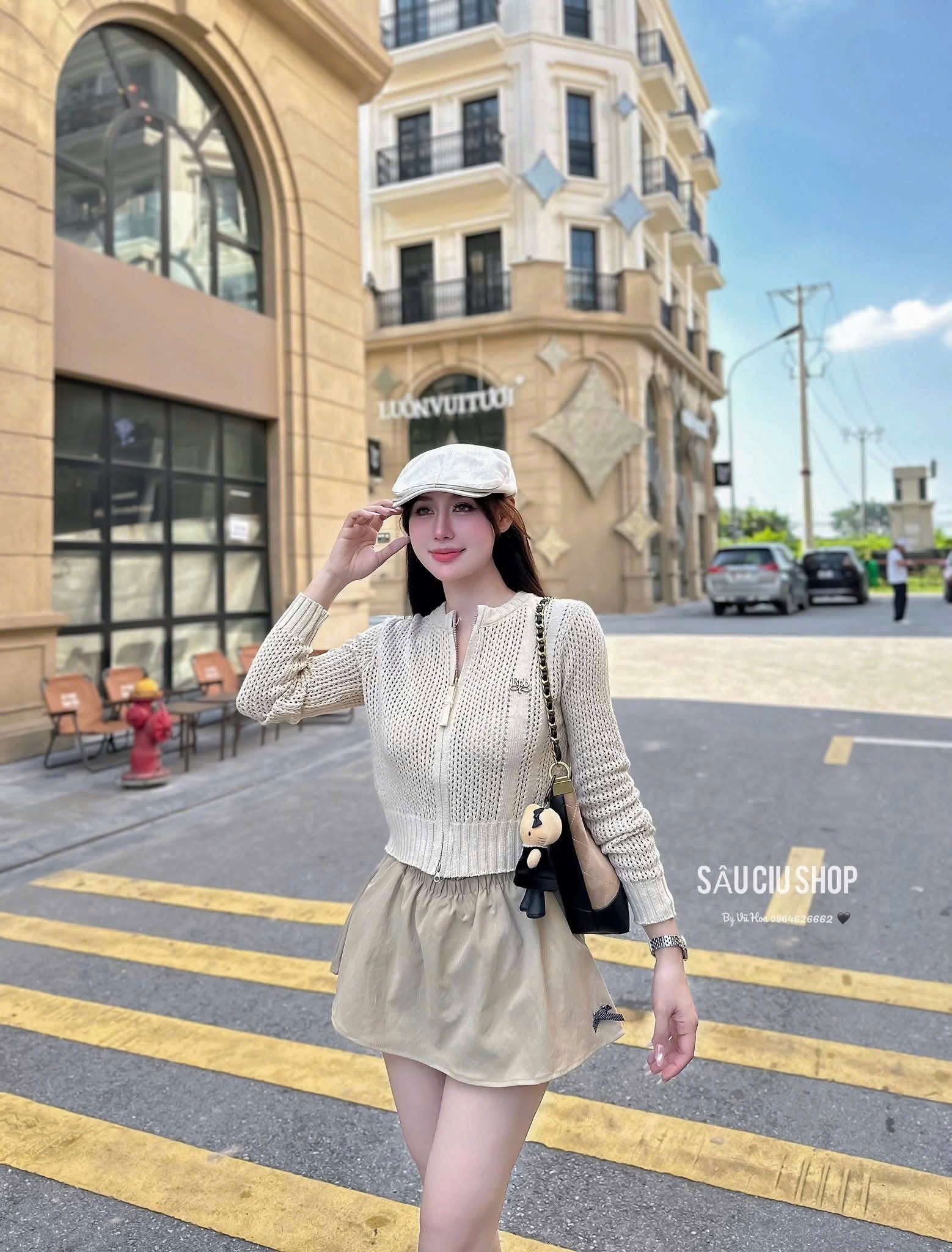 ÁO KHOÁC LEN LƯỚI KHOÁ DIO QC