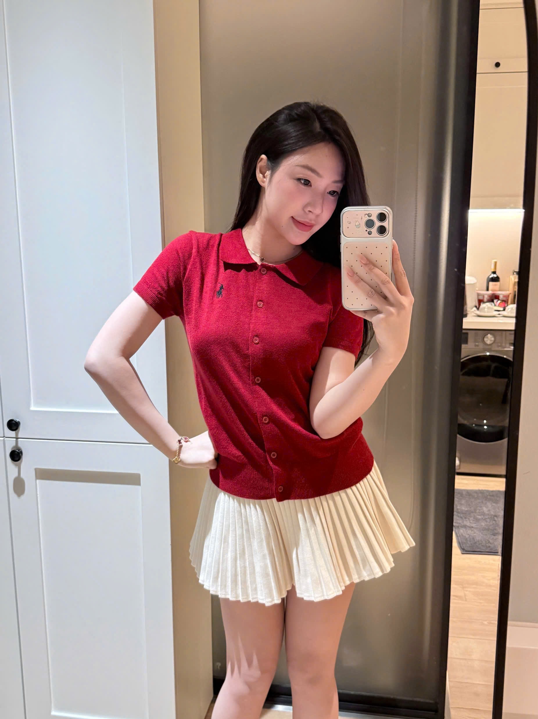 ÁO LEN CDG CỘC TAY ĐỎ THEU NGỰA
