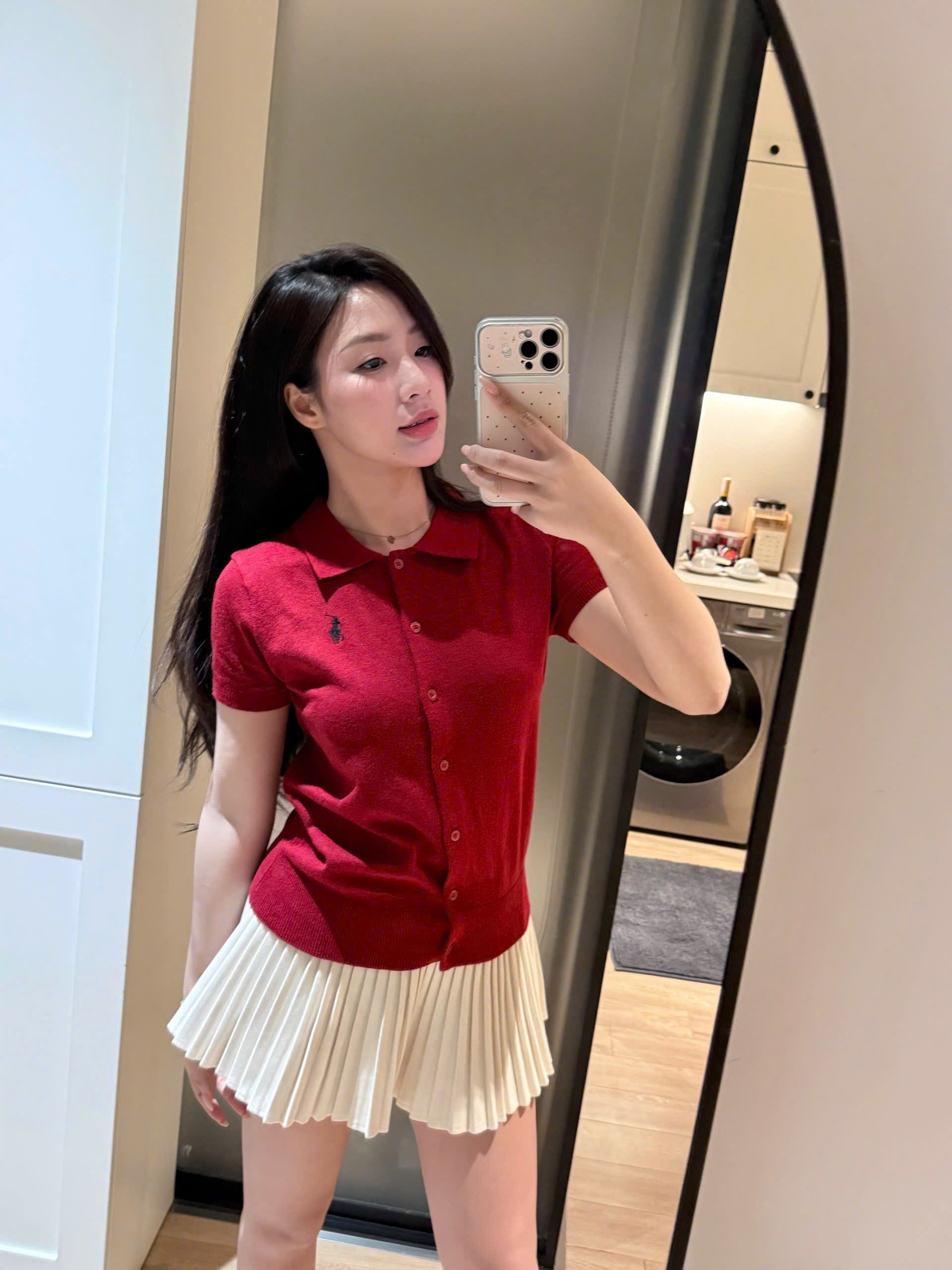 ÁO LEN CDG CỘC TAY ĐỎ THEU NGỰA