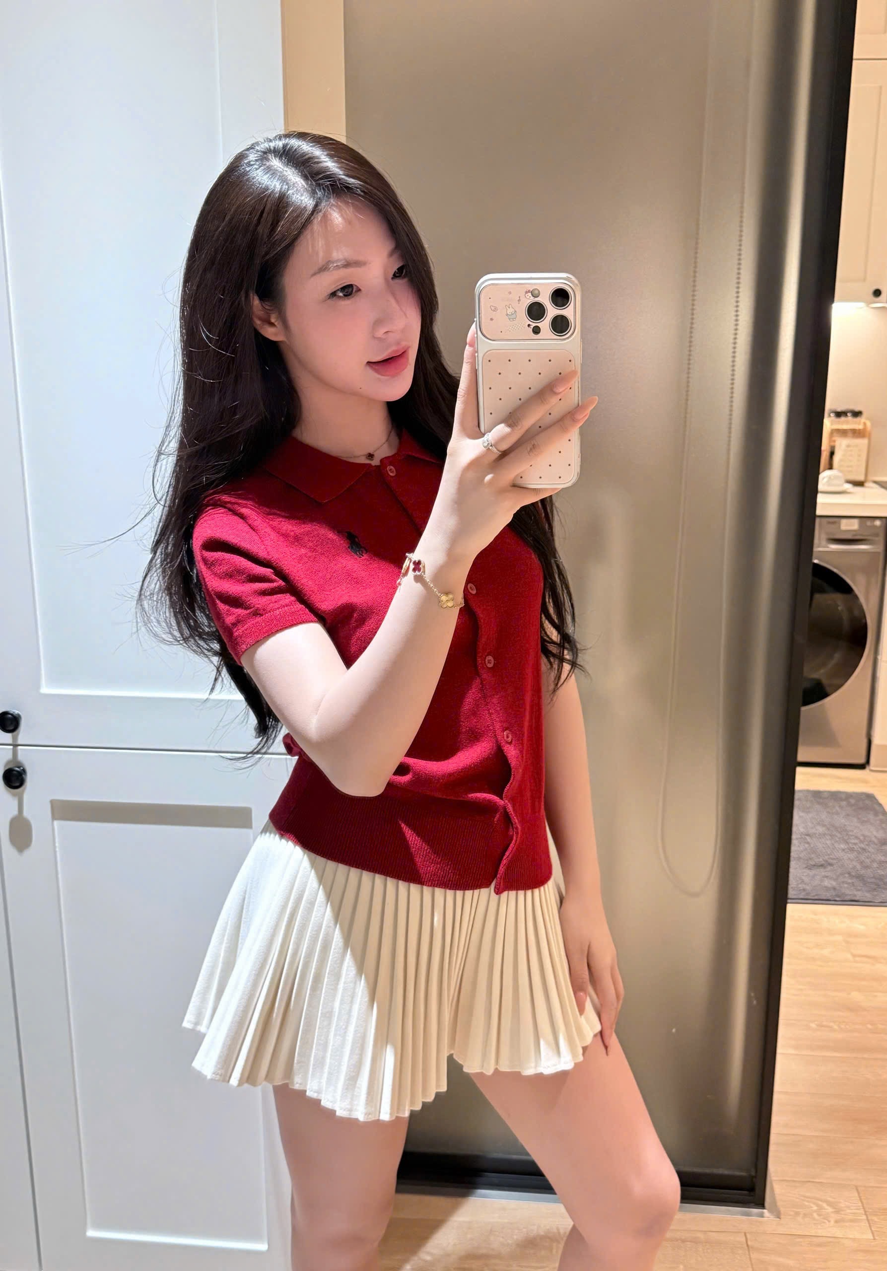 ÁO LEN CDG CỘC TAY ĐỎ THEU NGỰA
