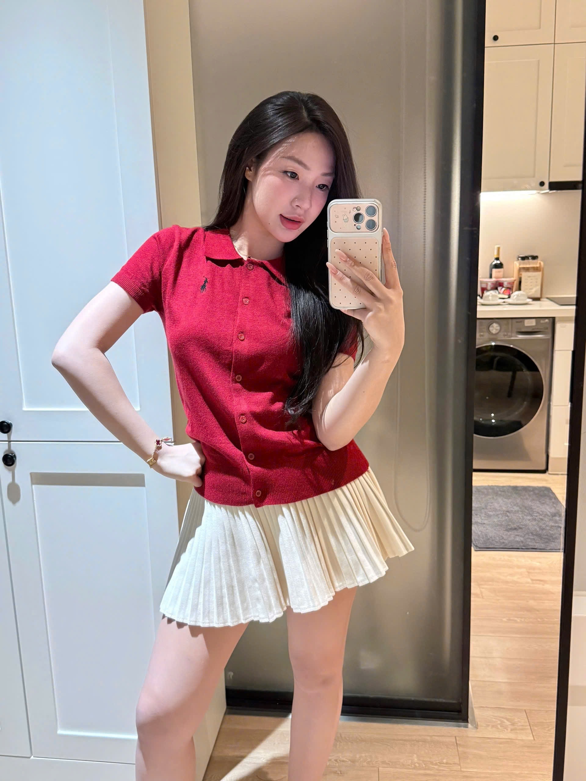 ÁO LEN CDG CỘC TAY ĐỎ THEU NGỰA