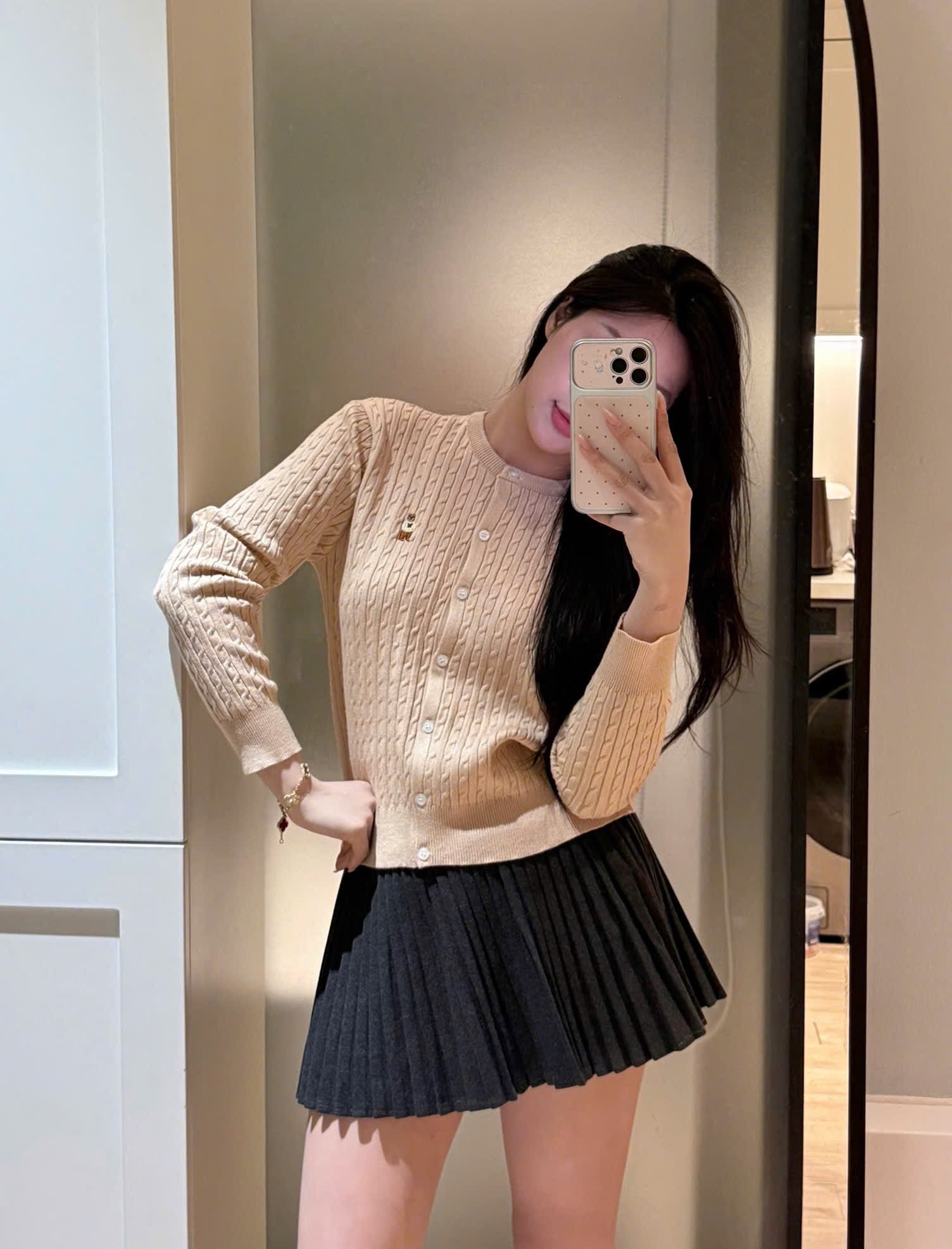 ÁO LEN CDG GẤU THÊU MÀU BE