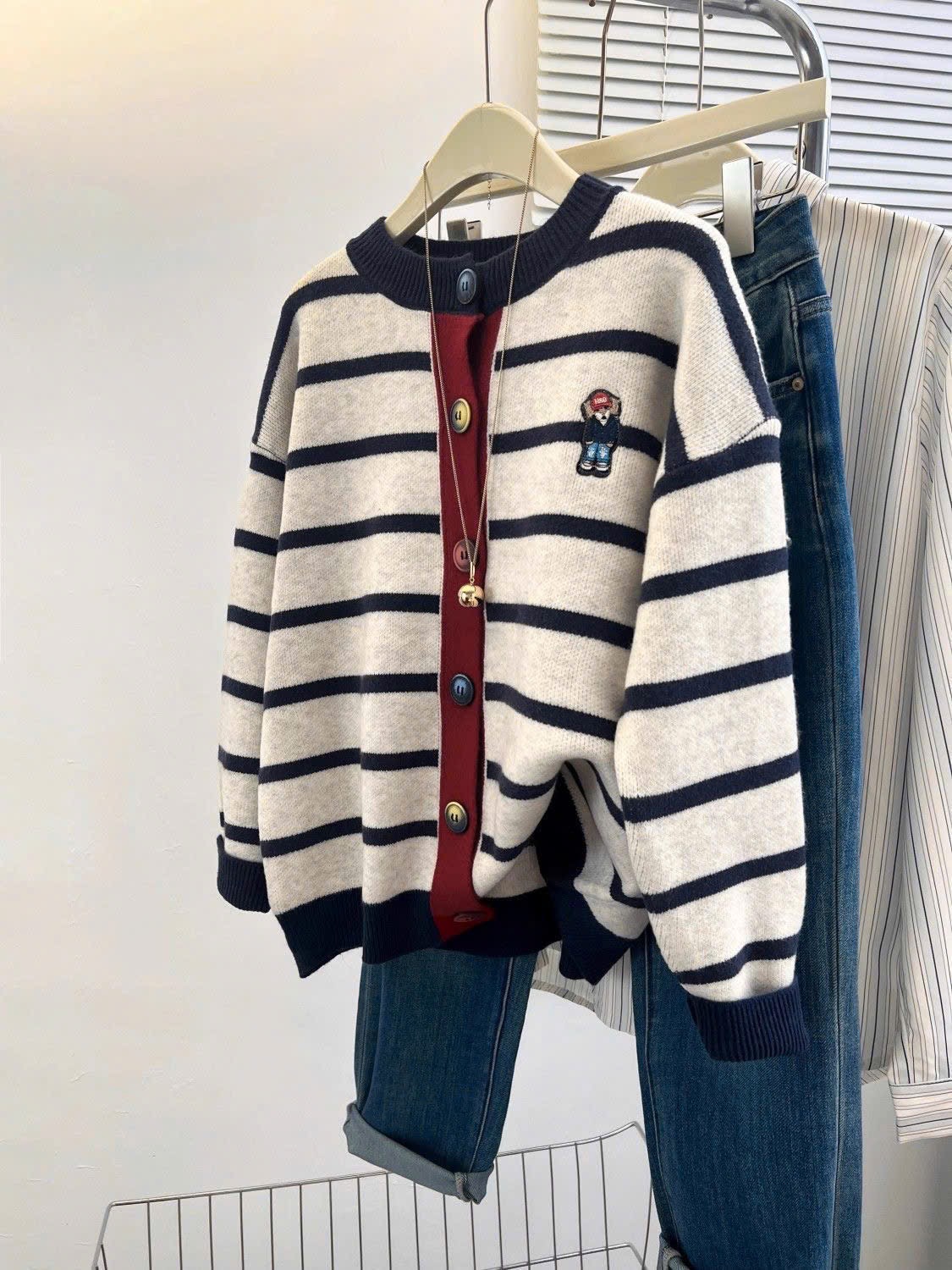 ÁO LEN CDG KẺ GẤU QC