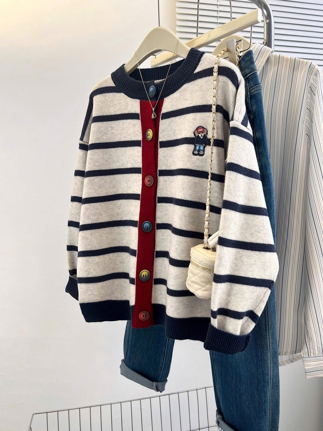ÁO LEN CDG KẺ GẤU QC