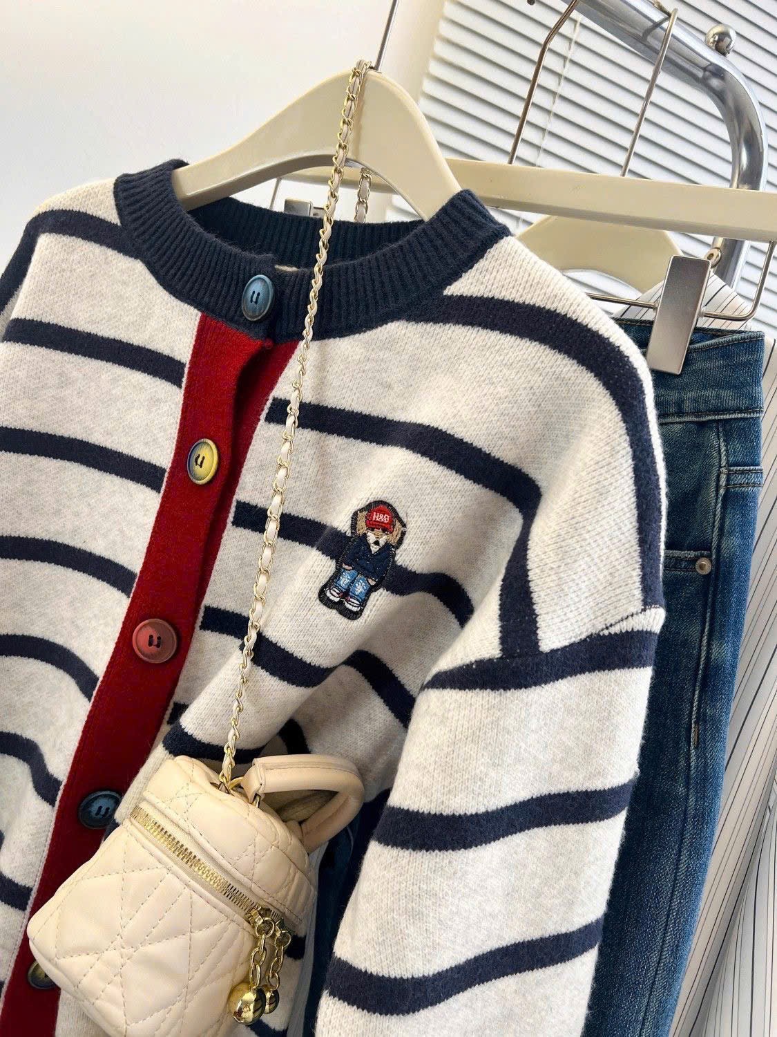 ÁO LEN CDG KẺ GẤU QC