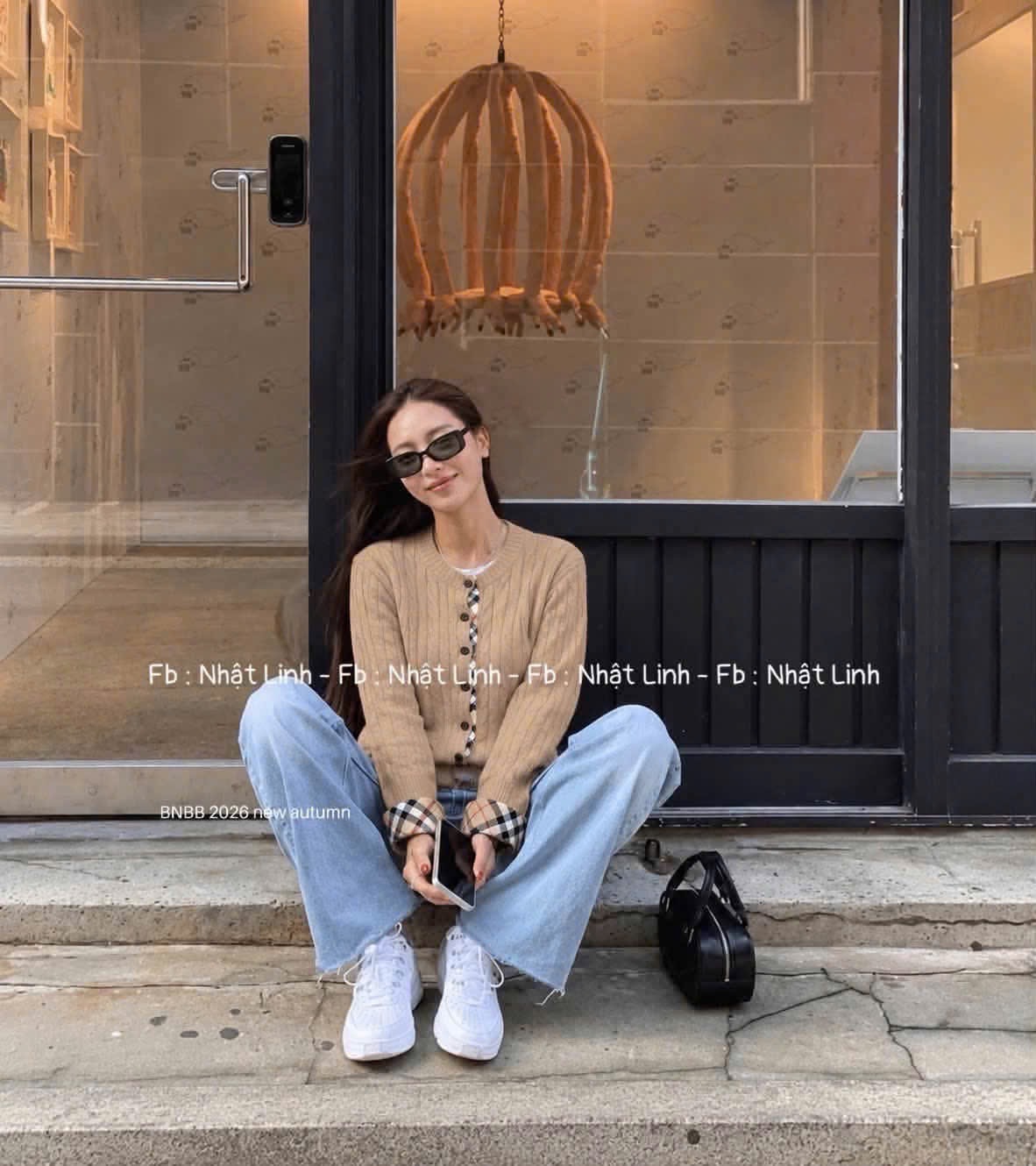 ÁO LEN CDG THỪNG MÀU BE PHỐI KẺ BBR QC
