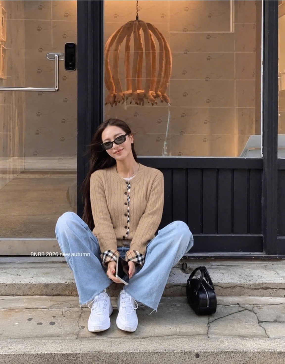 ÁO LEN CDG THỪNG MÀU BE PHỐI KẺ BBR QC