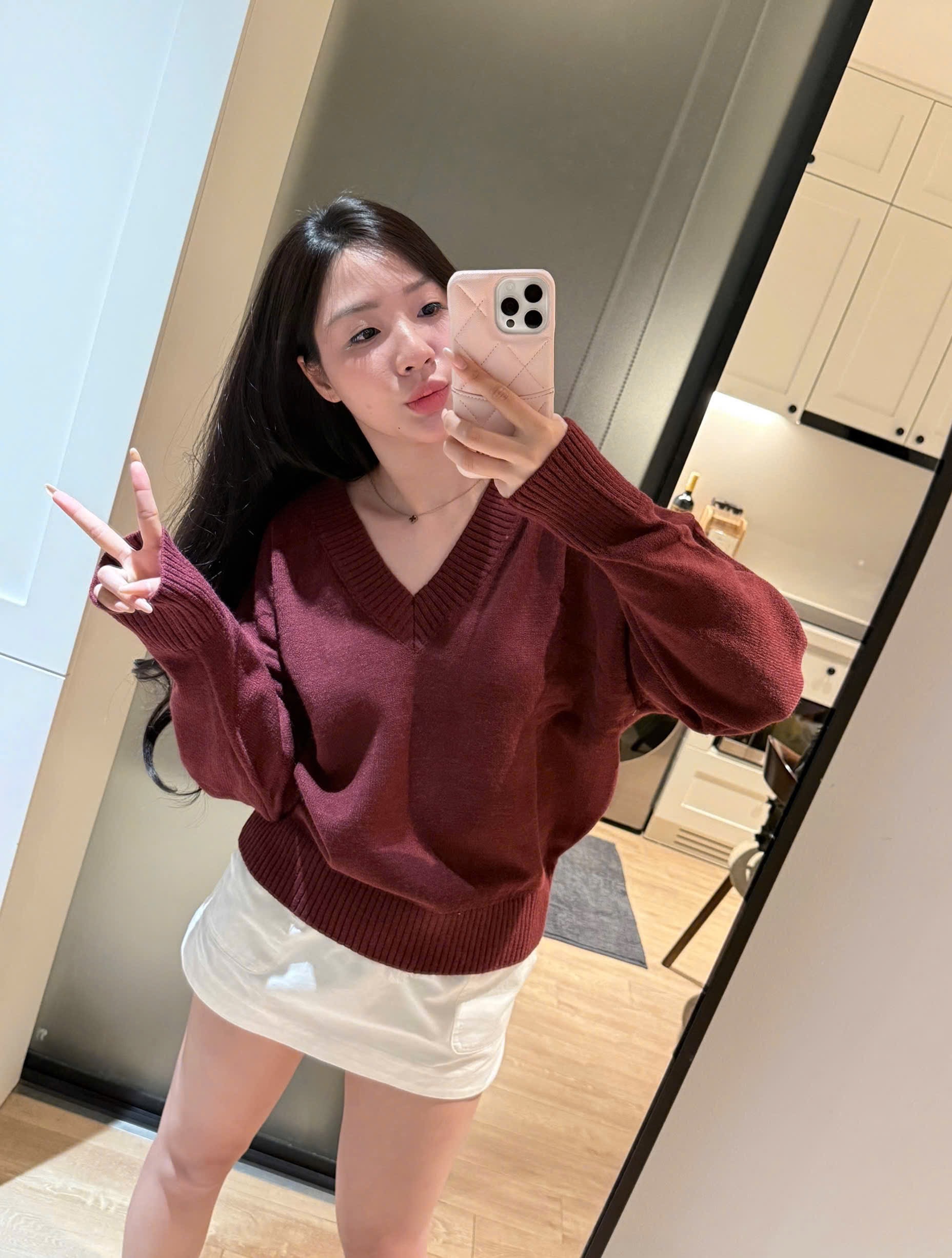 ÁO LEN CỔ TIM CÁNH DƠI 2 MÀU
