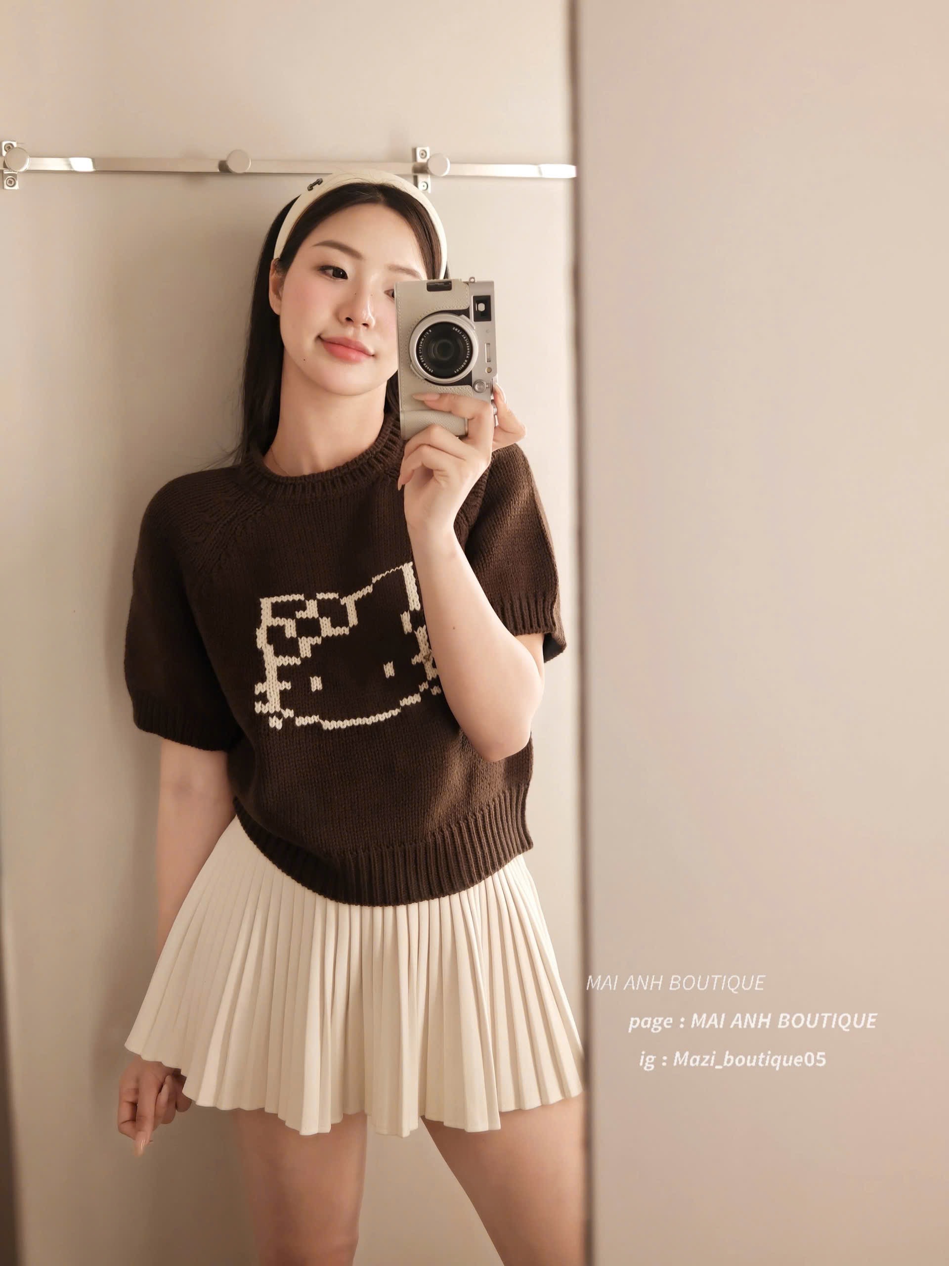 ÁO LEN CỘC TAY HÌNH MÈO HELLO KITTY