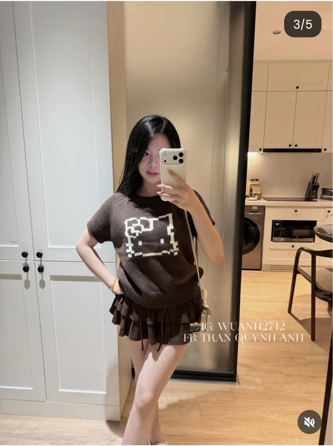 ÁO LEN CỘC TAY HÌNH MÈO HELLO KITTY