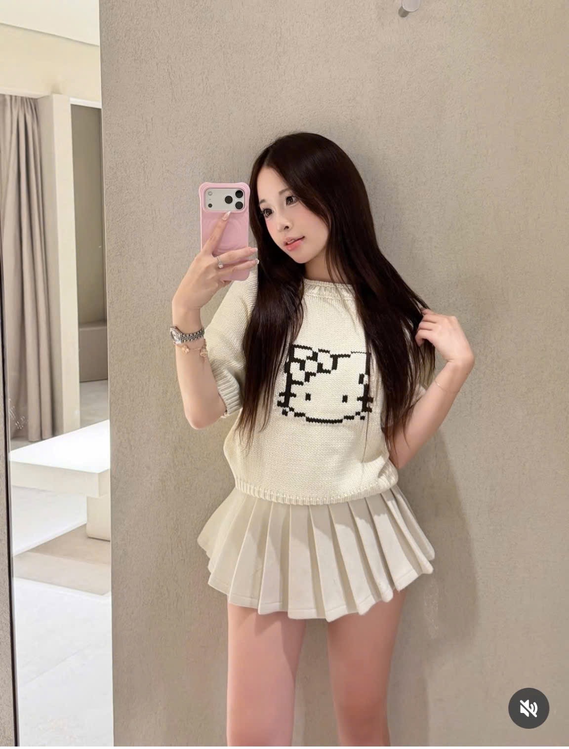 ÁO LEN CỘC TAY HÌNH MÈO HELLO KITTY
