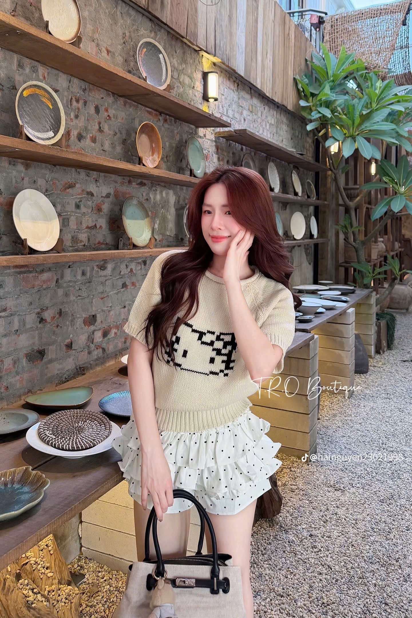 ÁO LEN CỘC TAY HÌNH MÈO HELLO KITTY