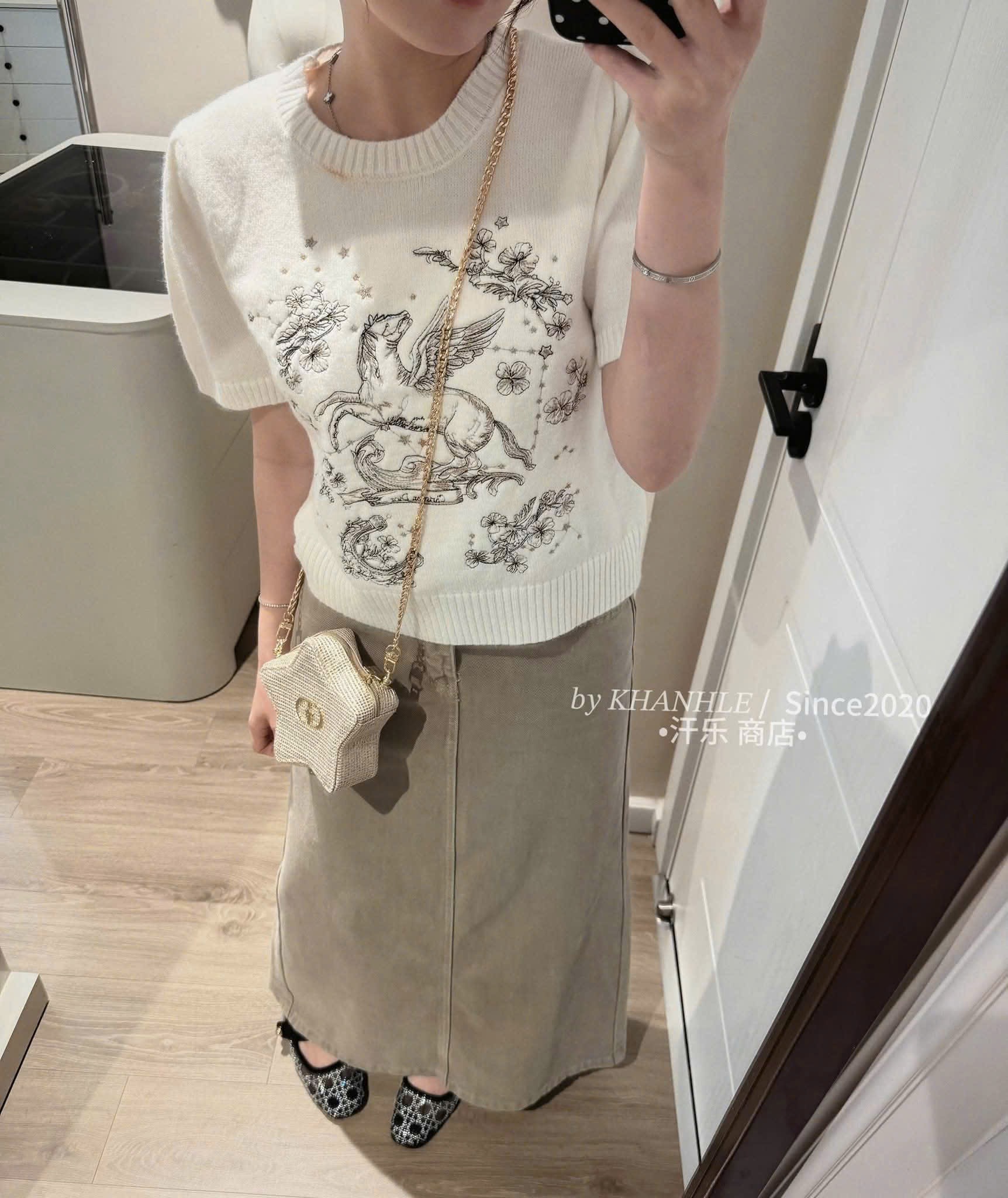 ÁO LEN MTG CỘC TAY HÌNH HOA DIO QC