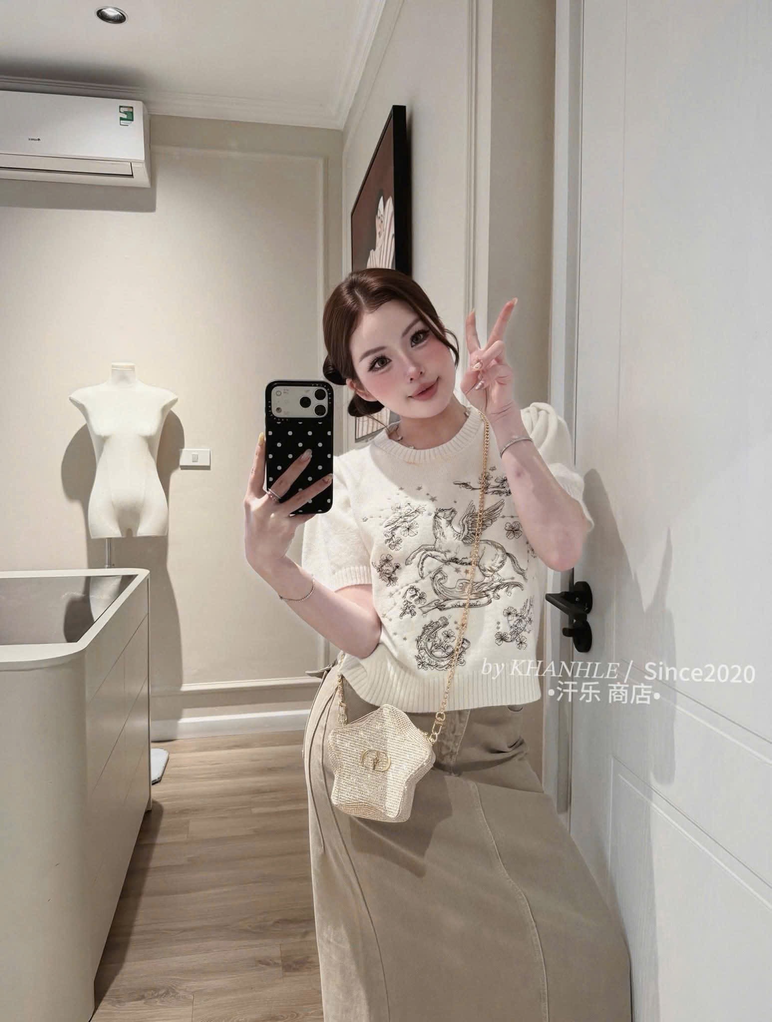 ÁO LEN MTG CỘC TAY HÌNH HOA DIO QC