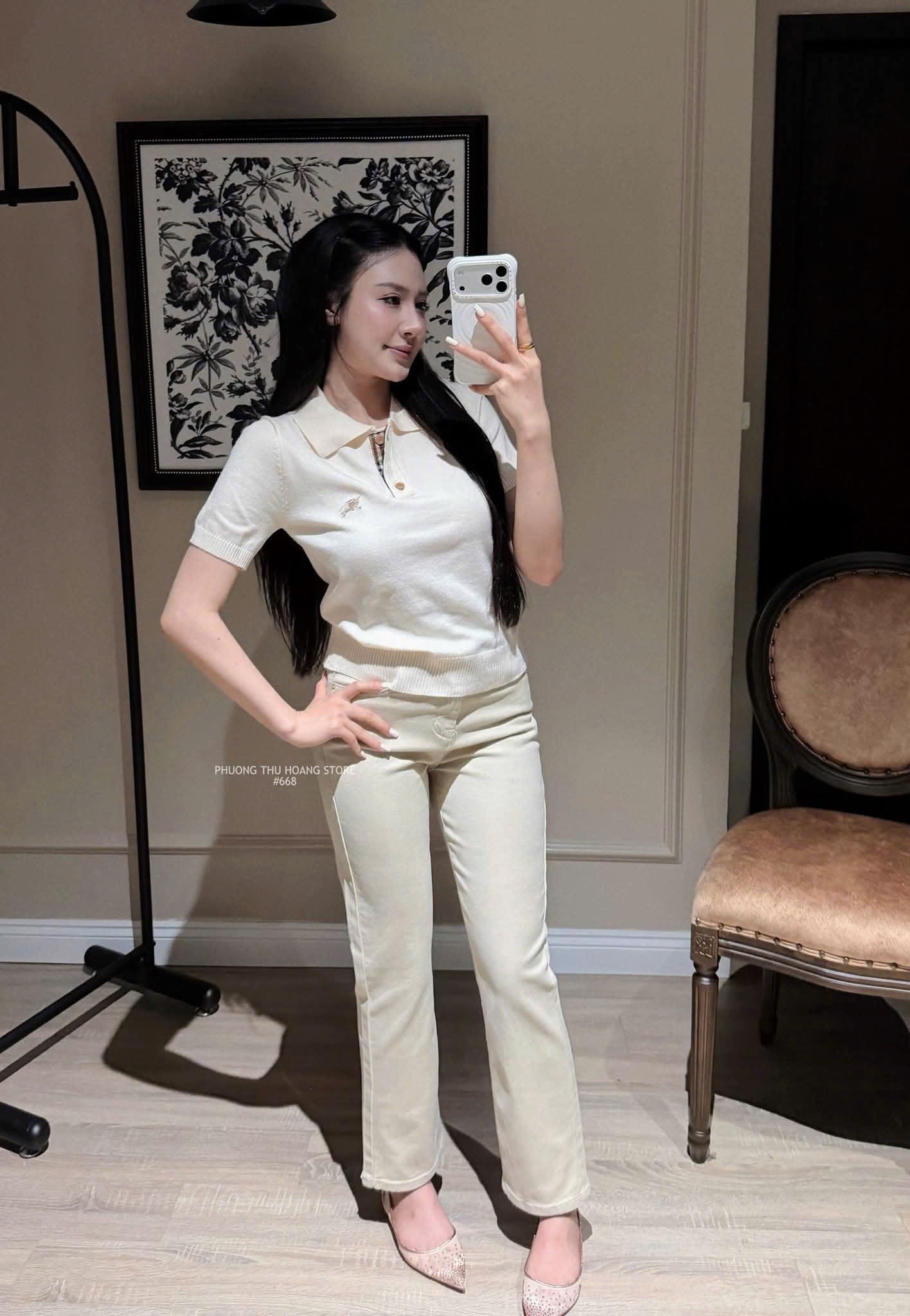 ÁO LEN MTG MÀU KEM BBR CỘC TAY