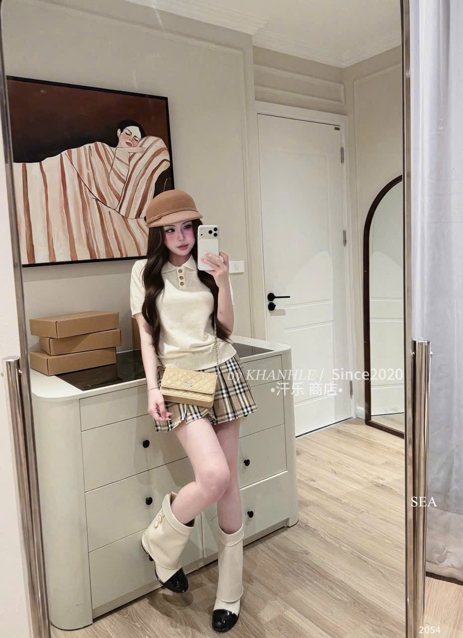 ÁO LEN MTG MÀU KEM BBR CỘC TAY