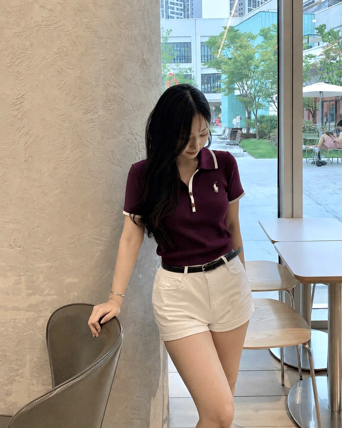 ÁO LEN POLO CO V THÊU NGỰA MÀU ĐỎ