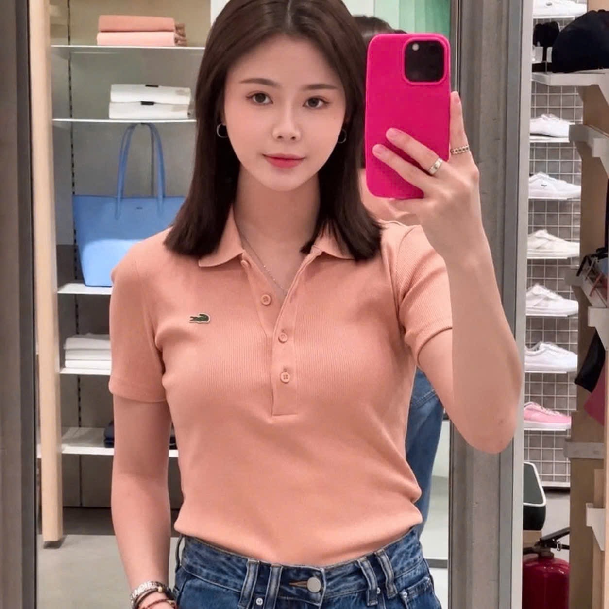 ÁO LEN TĂM POLO CAM CỔ BẺ CHO NỮ