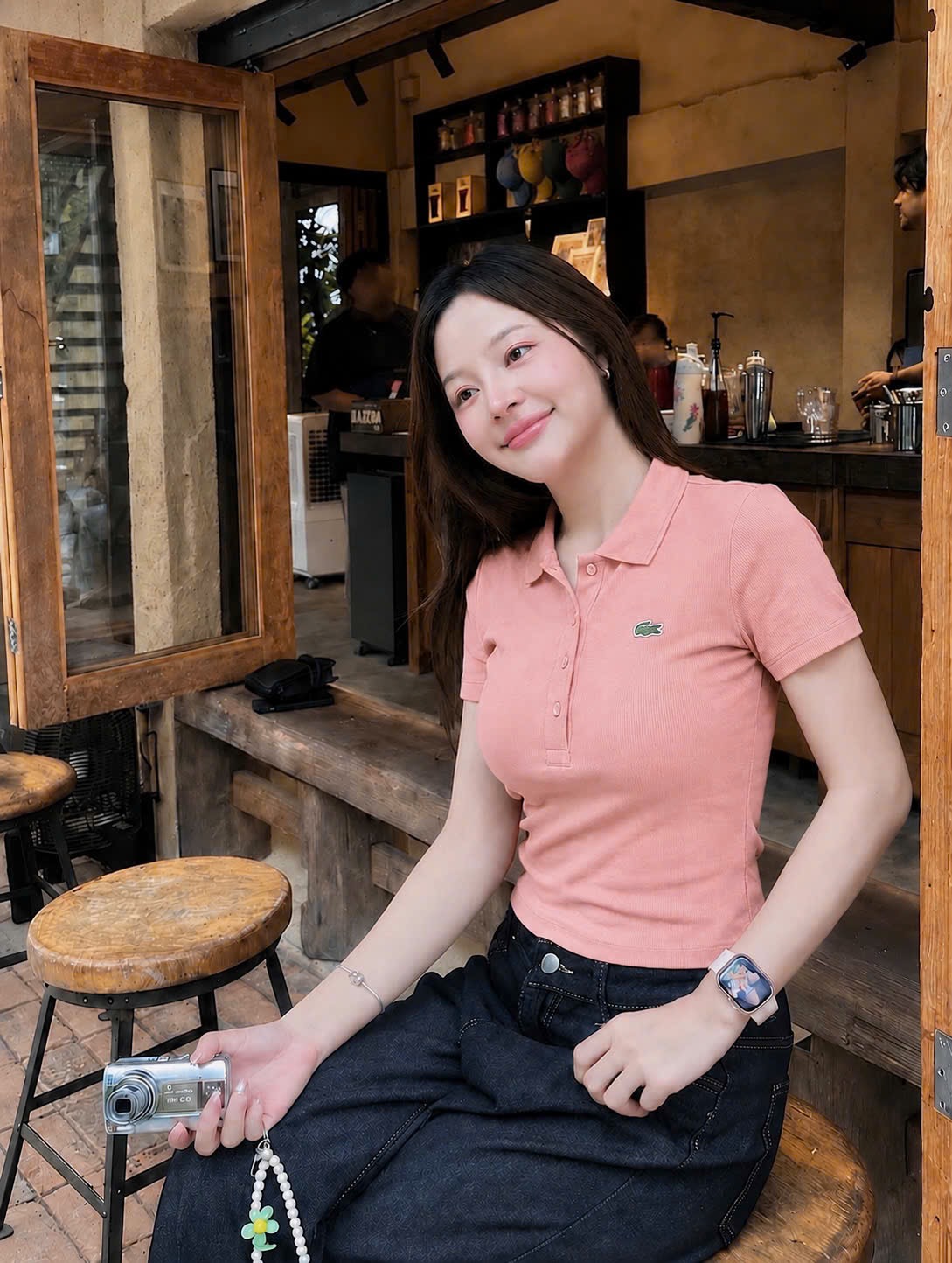 ÁO LEN TĂM POLO CAM CỔ BẺ CHO NỮ