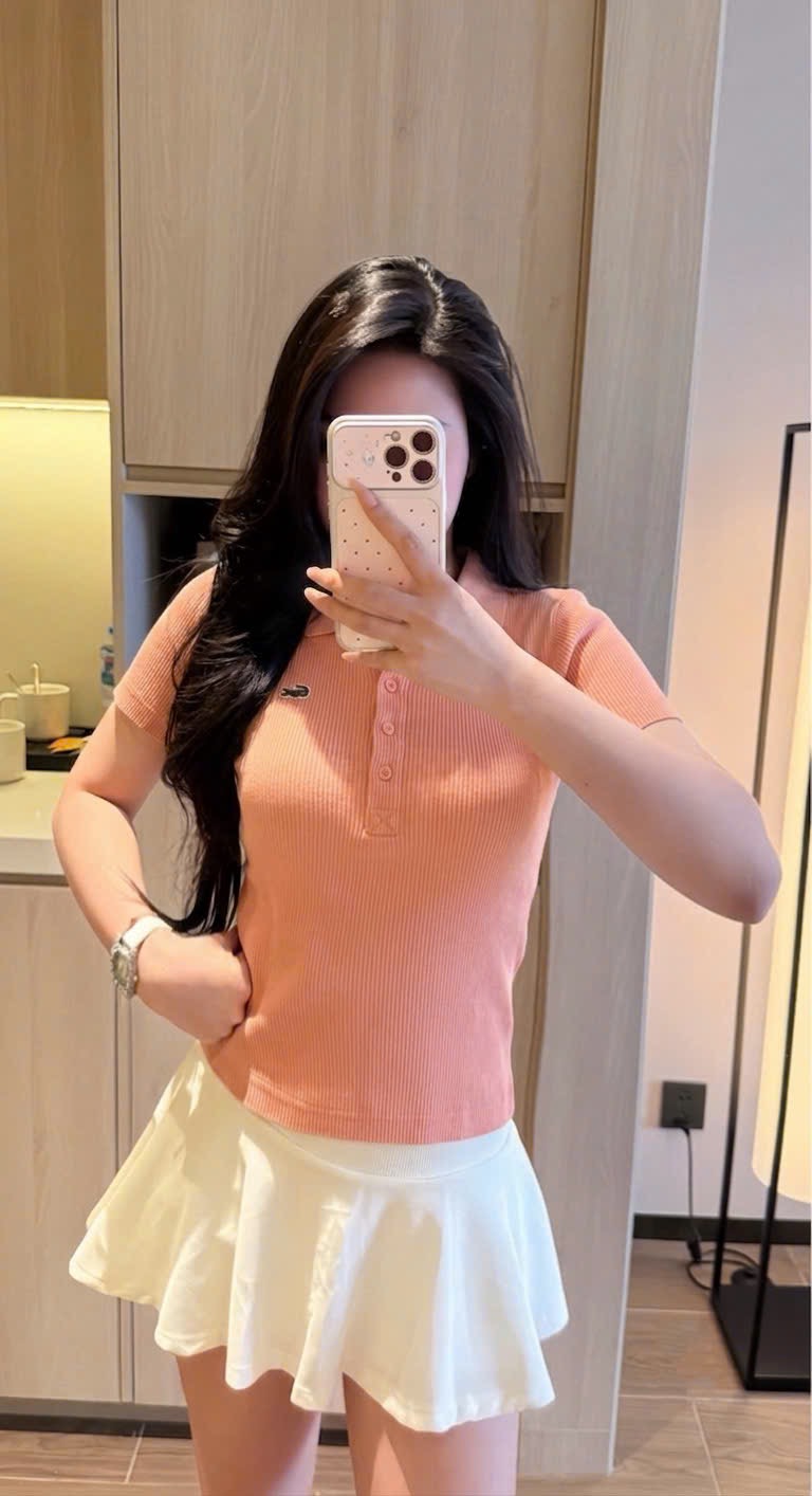 ÁO LEN TĂM POLO CAM CỔ BẺ CHO NỮ