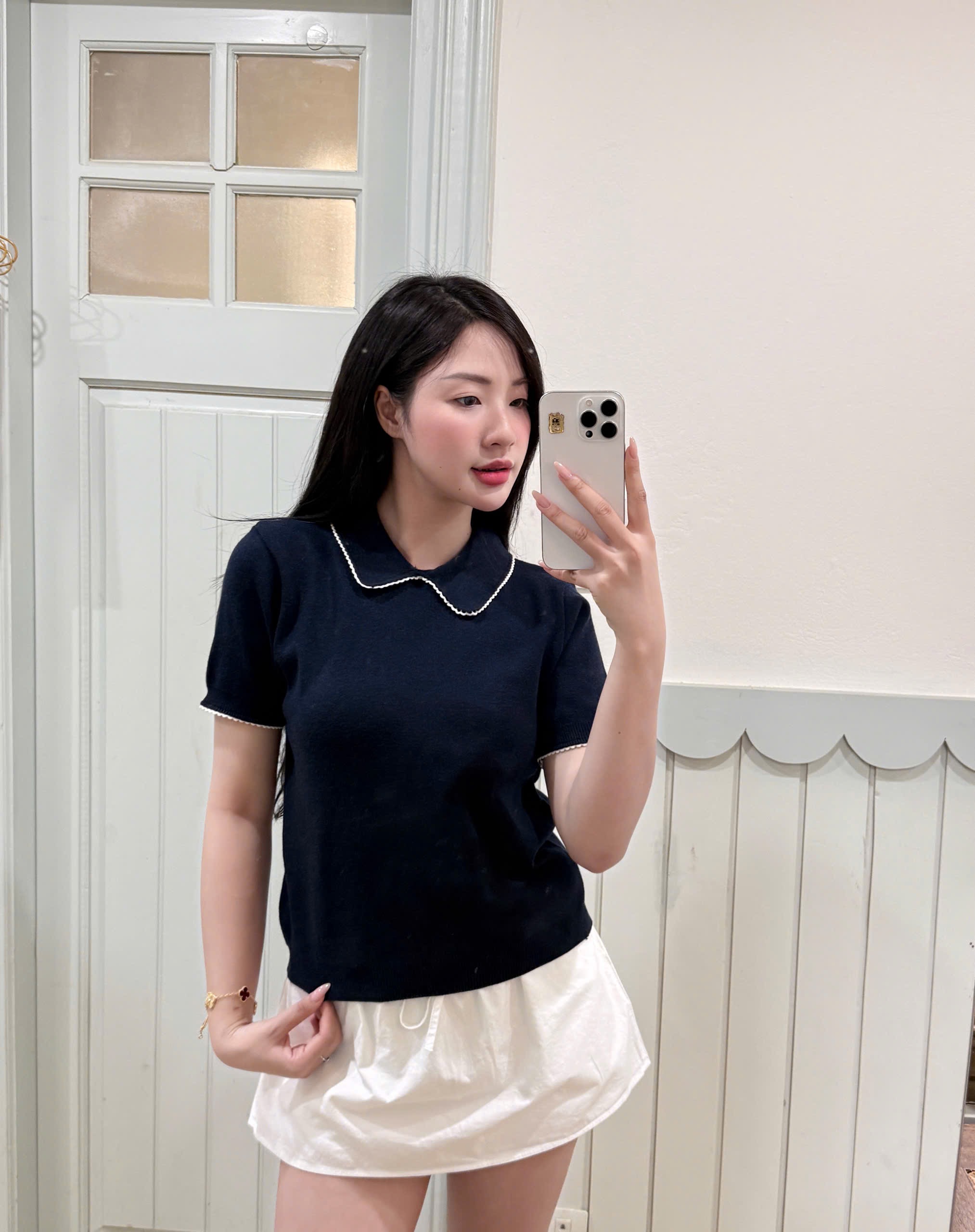 ÁO LEN THAN DỆT CỔ VIỀN CHO NỮ