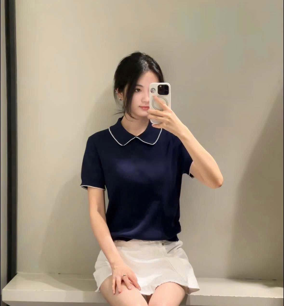 ÁO LEN THAN DỆT CỔ VIỀN CHO NỮ