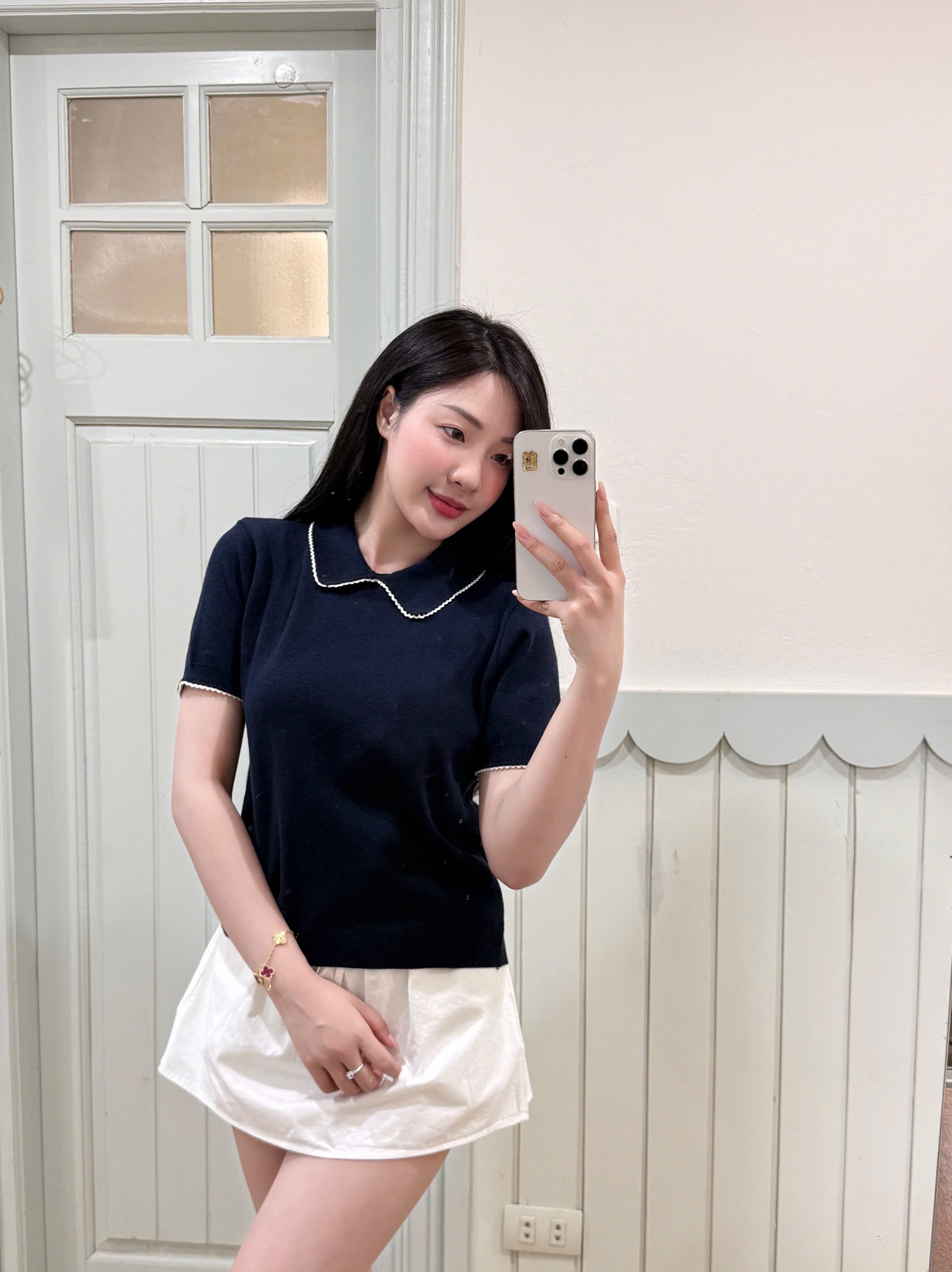 ÁO LEN THAN DỆT CỔ VIỀN CHO NỮ