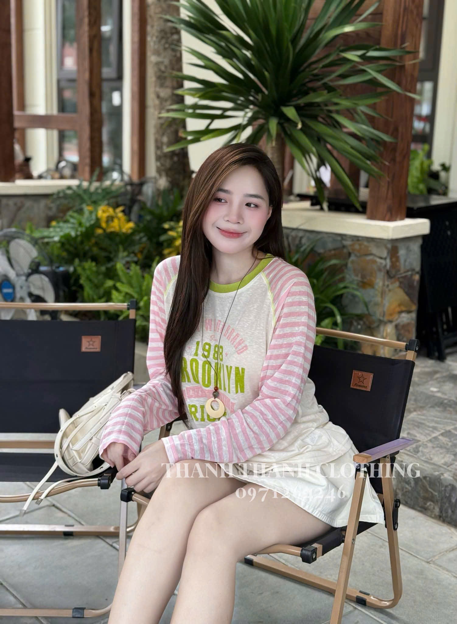 ÁO PHÔNG GIẤY DT PHỐI TAY KẺ - chốt theo màu tay phối