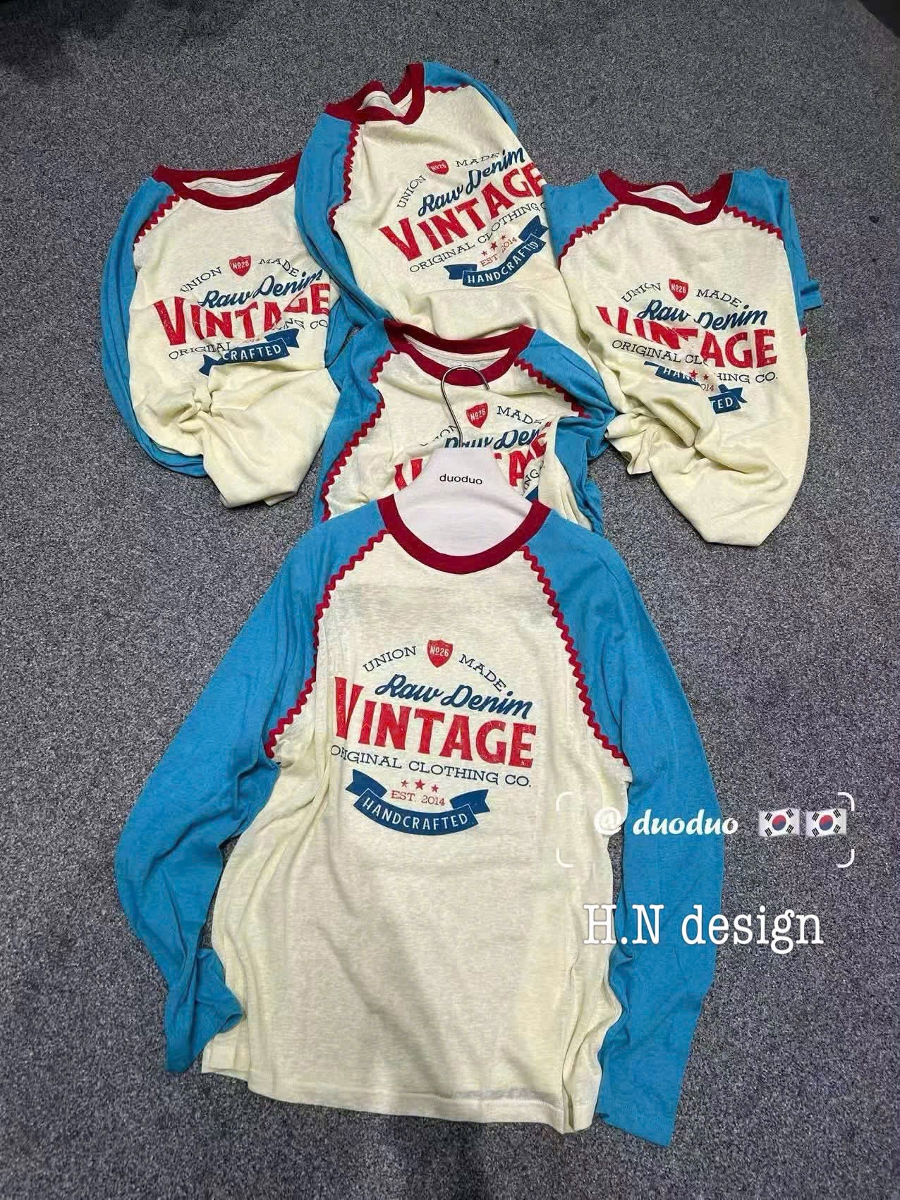 ÁO PHÔNG GIẤY TAY XANH VINTAGE