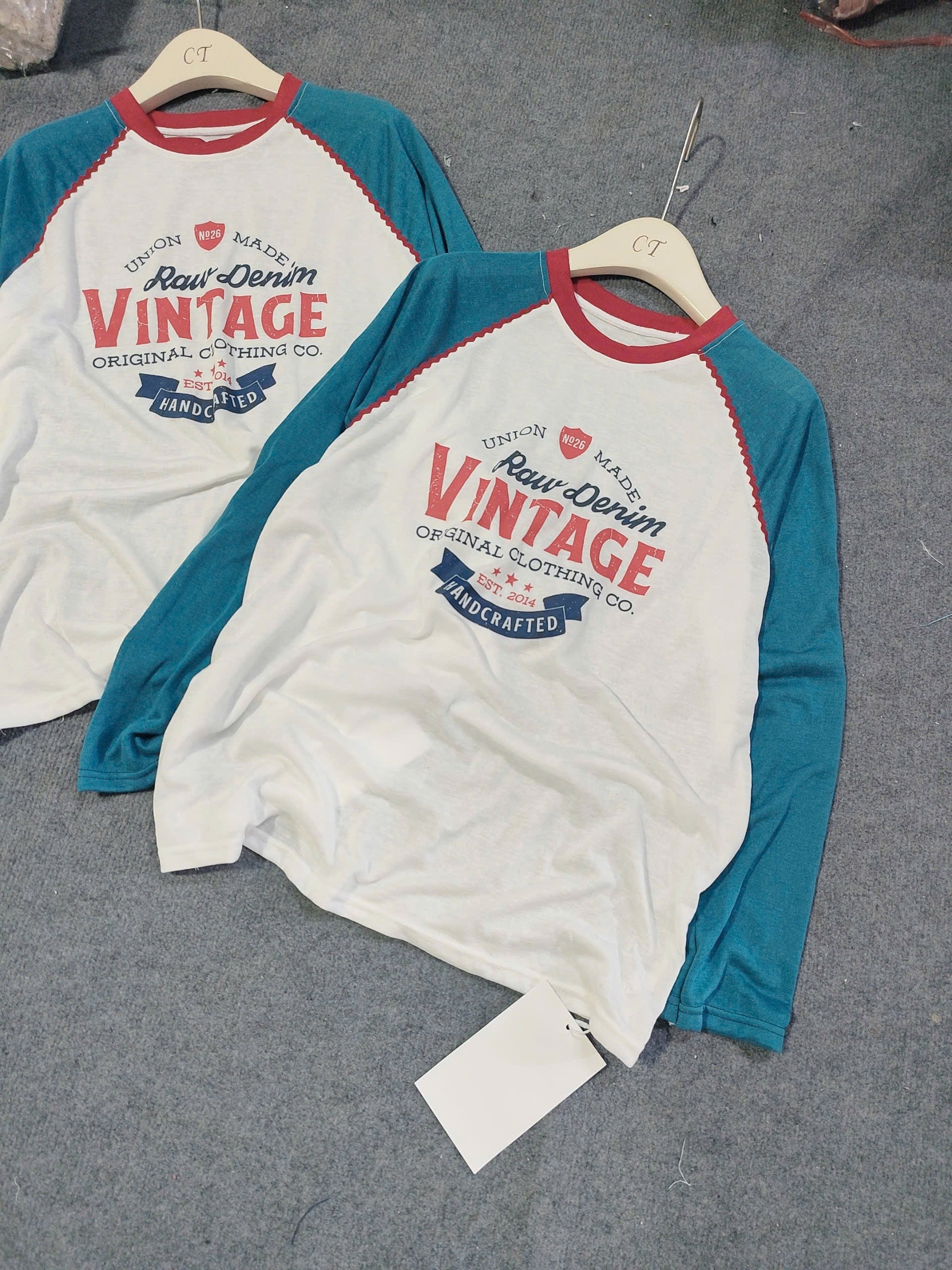 ÁO PHÔNG GIẤY TAY XANH VINTAGE