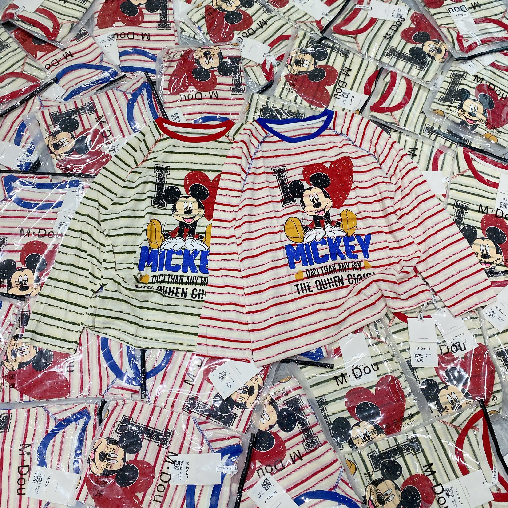 ÁO PHÔNG KẺ NGANG MICKEY CHO NỮ M1257