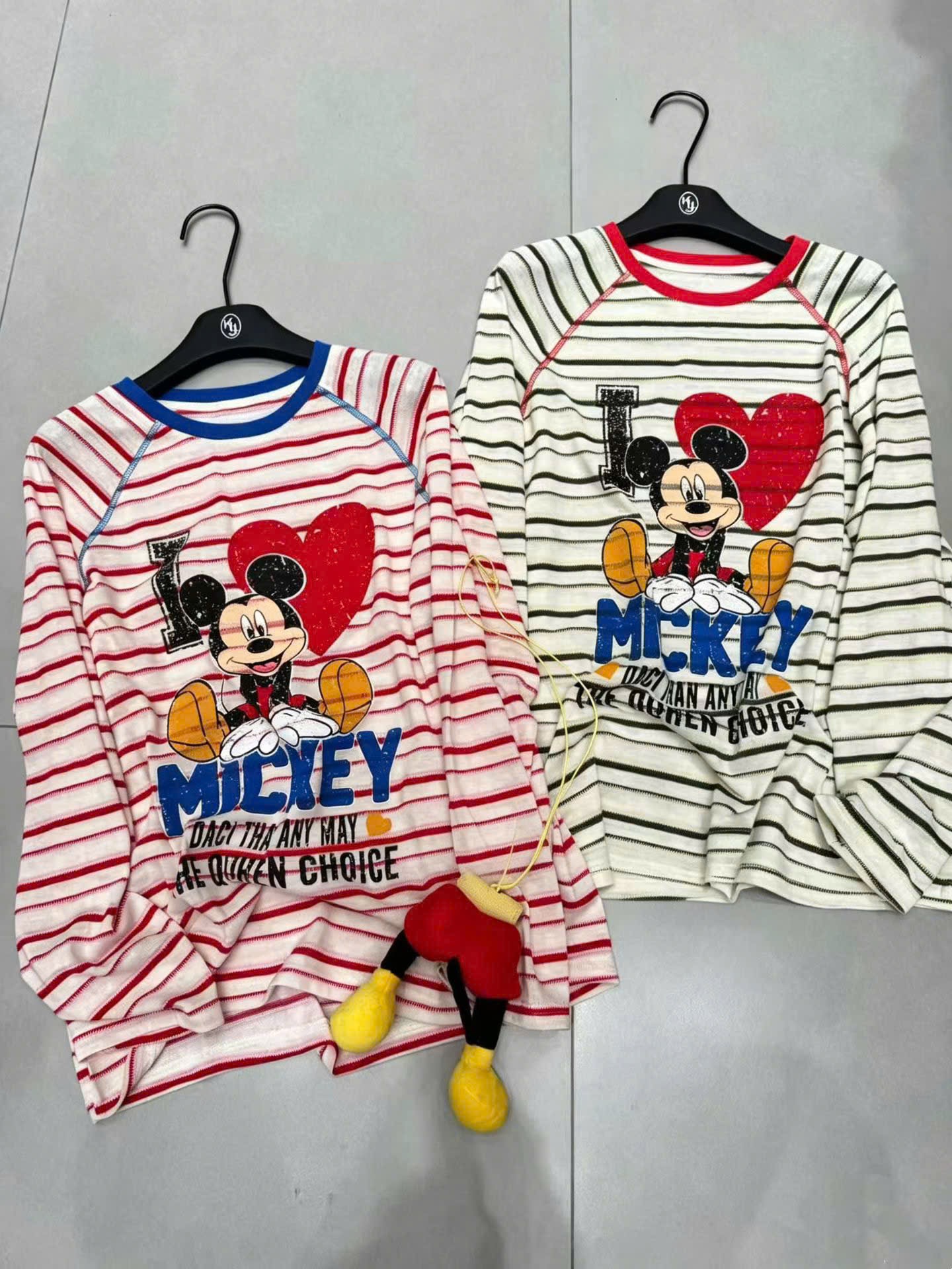 ÁO PHÔNG KẺ NGANG MICKEY CHO NỮ M1257