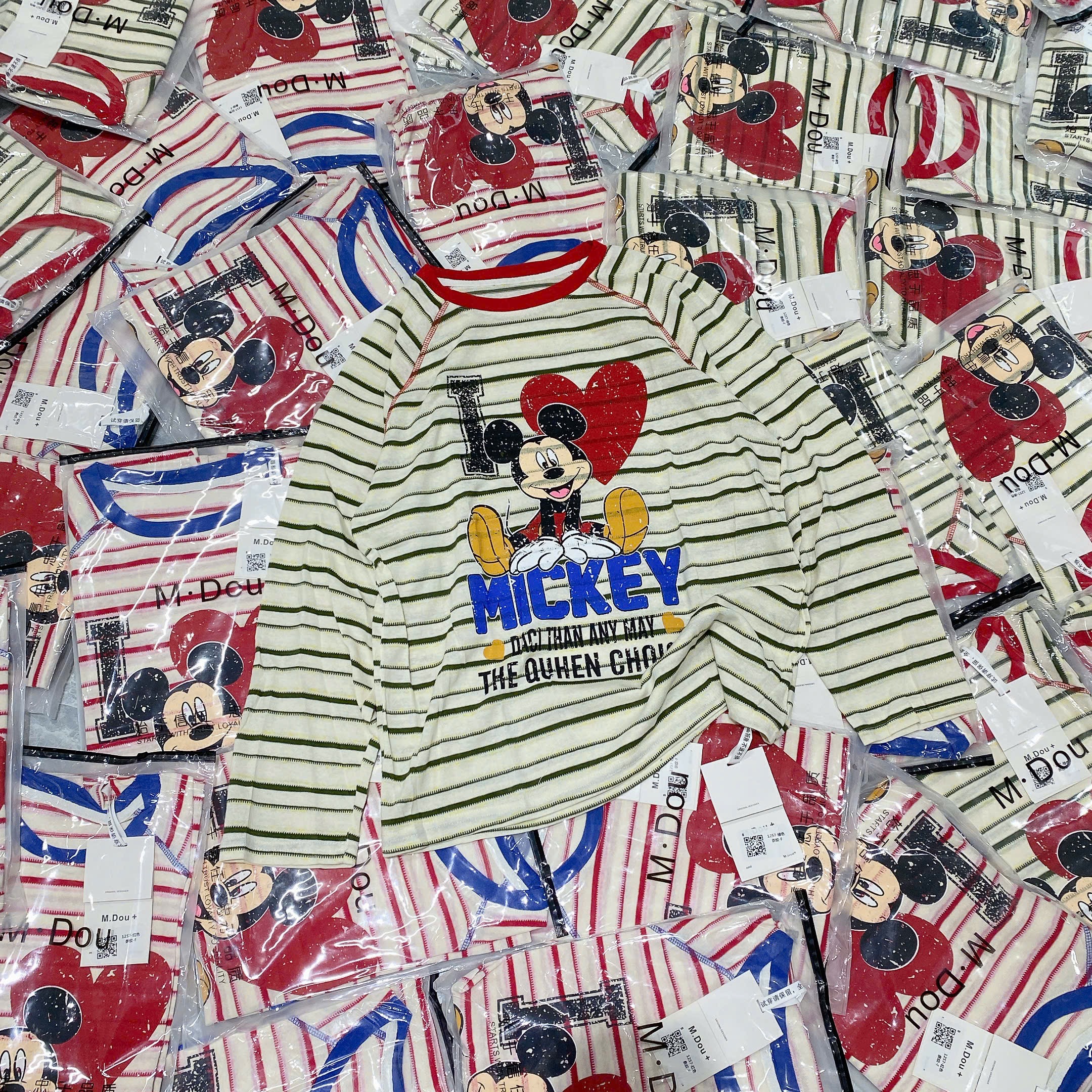 ÁO PHÔNG KẺ NGANG MICKEY CHO NỮ M1257