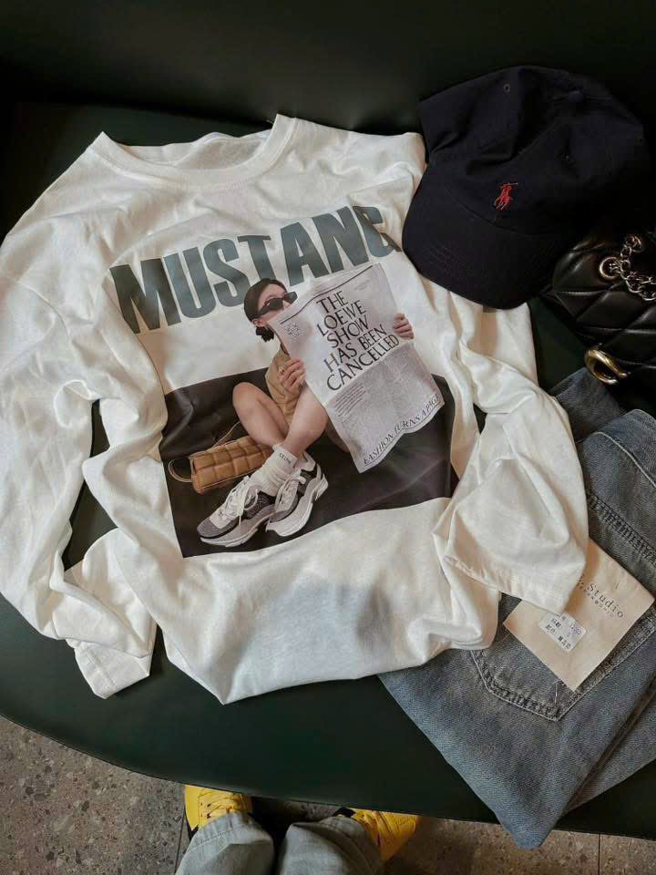 ÁO PULL GIẤY CÔ GÁI CHỮ MUSTAND