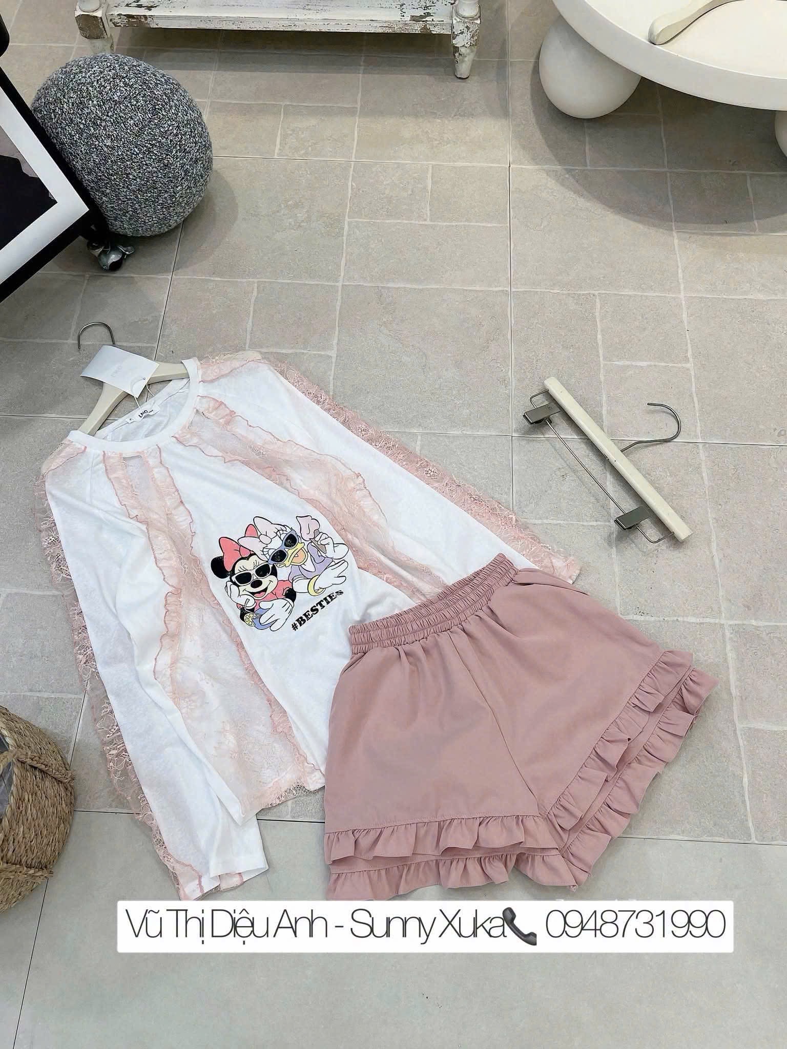 ÁO PULL GIẤY PHỐI REN MICKY QCCC