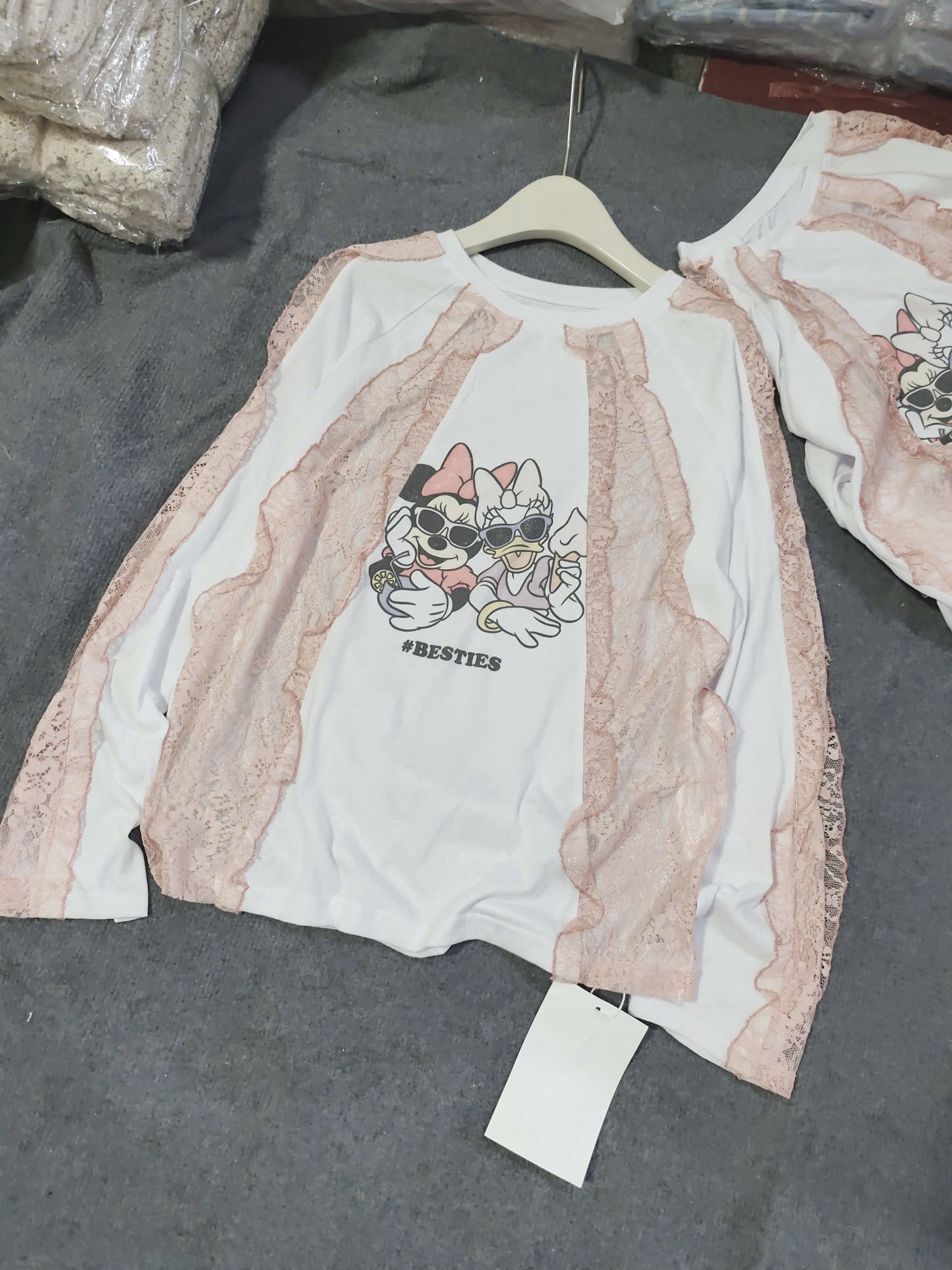 ÁO PULL GIẤY PHỐI REN MICKY QCCC