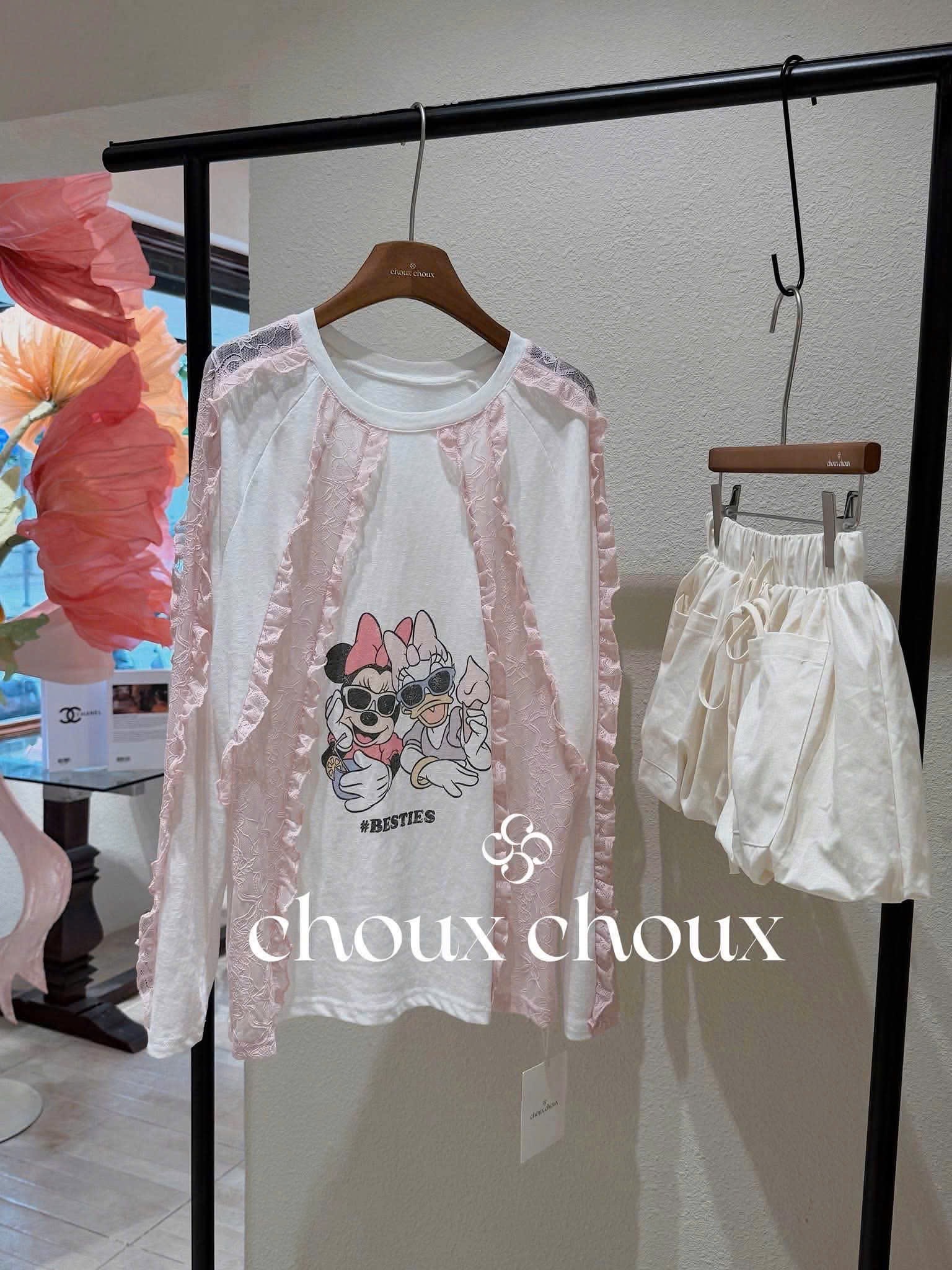 ÁO PULL GIẤY PHỐI REN MICKY QCCC