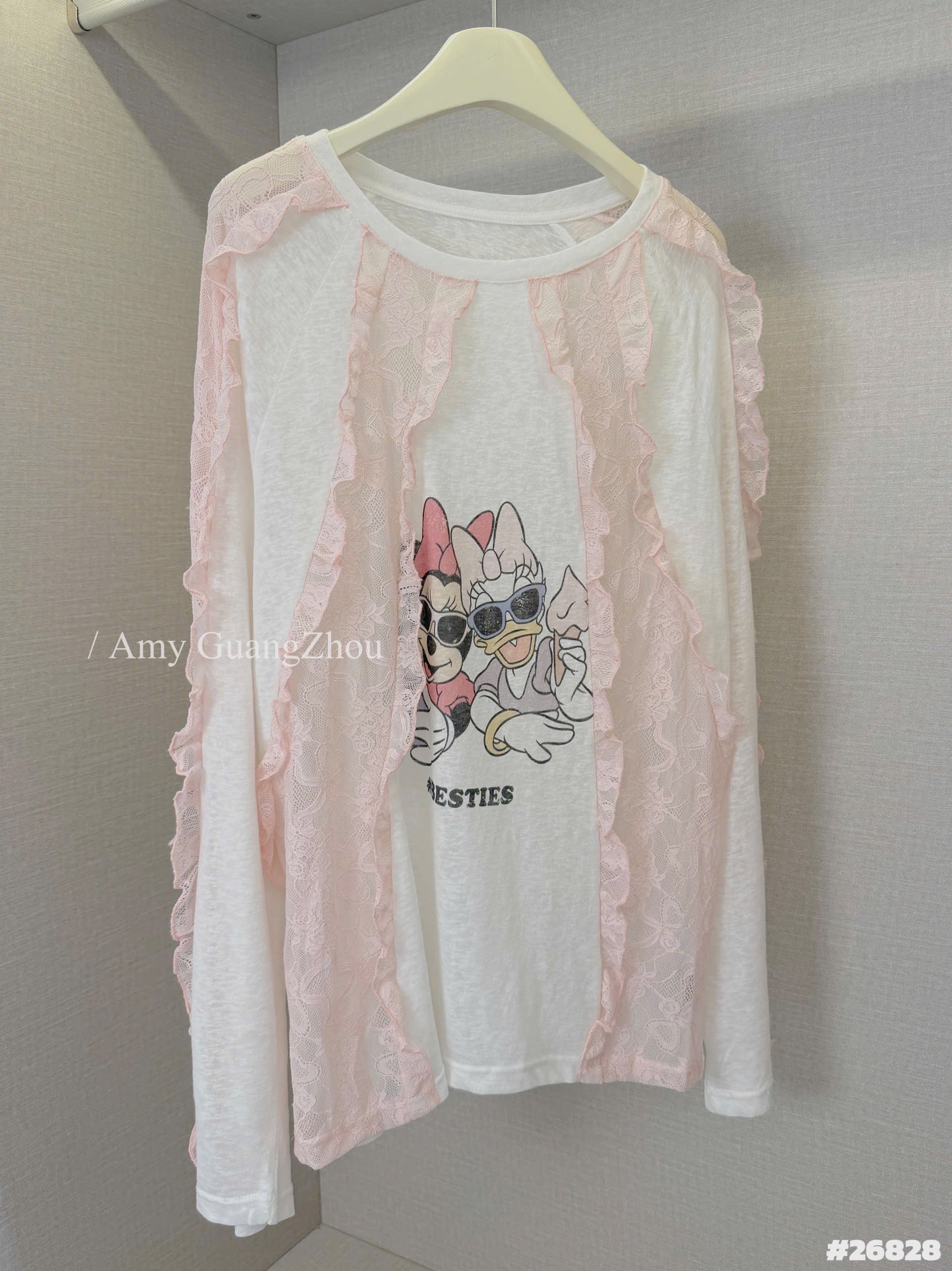 ÁO PULL GIẤY PHỐI REN MICKY QCCC