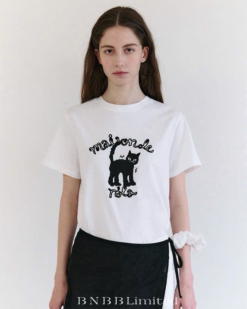 ÁO PULL TRẮNG CỘC HÌNH MÈO BNBB