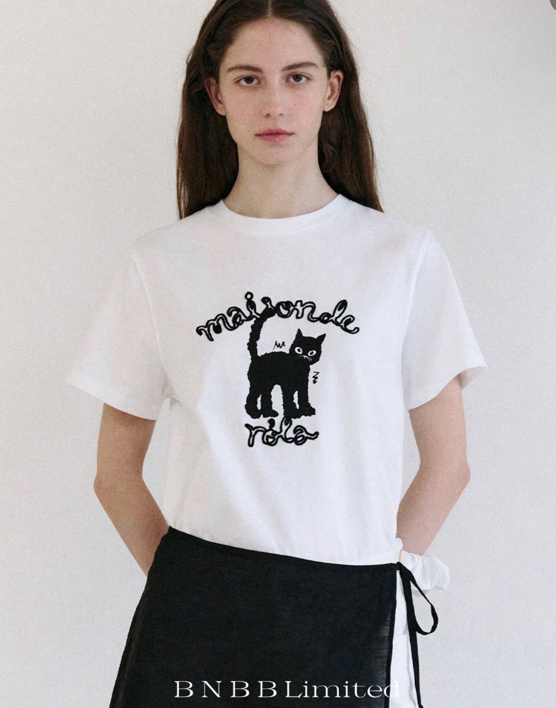 ÁO PULL TRẮNG CỘC HÌNH MÈO BNBB