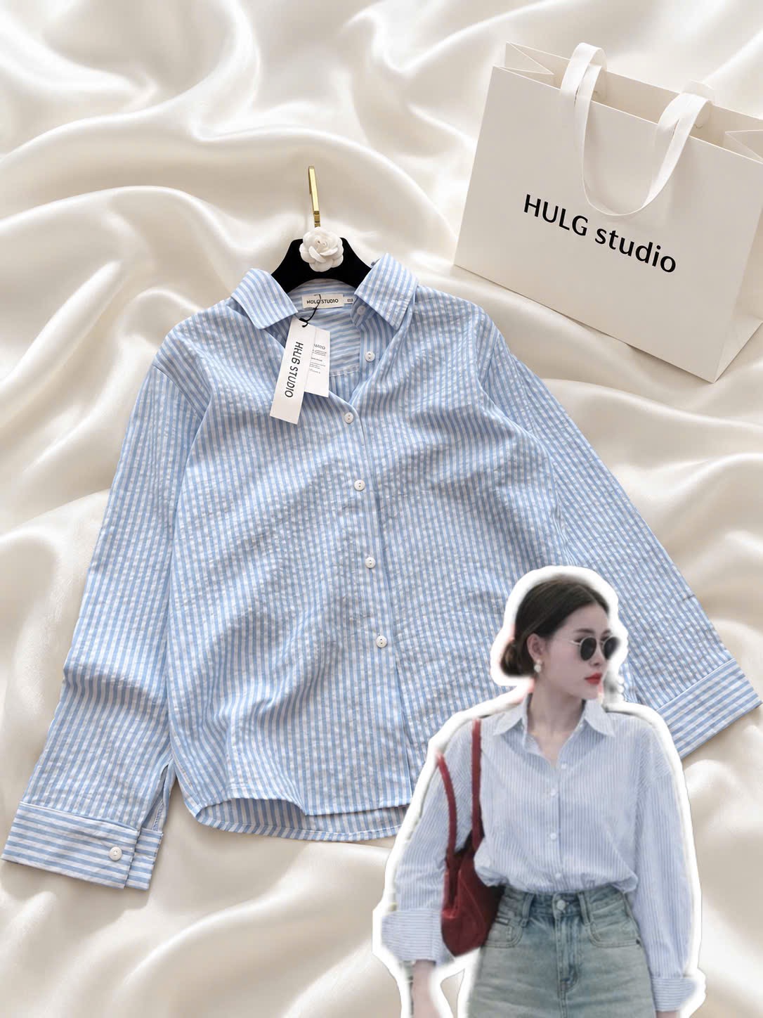 ÁO SƠ MI KẺ XANH PASTEL DT