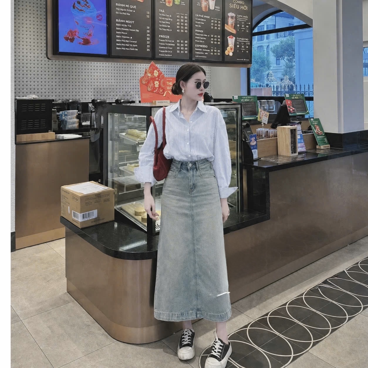 ÁO SƠ MI KẺ XANH PASTEL DT