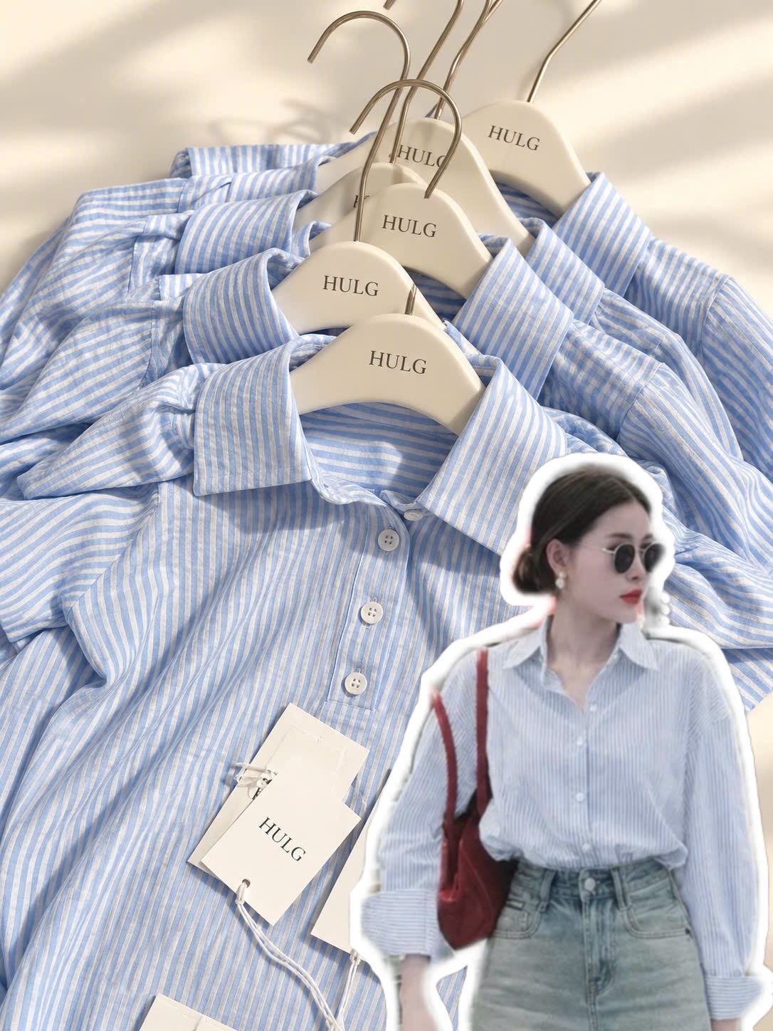 ÁO SƠ MI KẺ XANH PASTEL DT