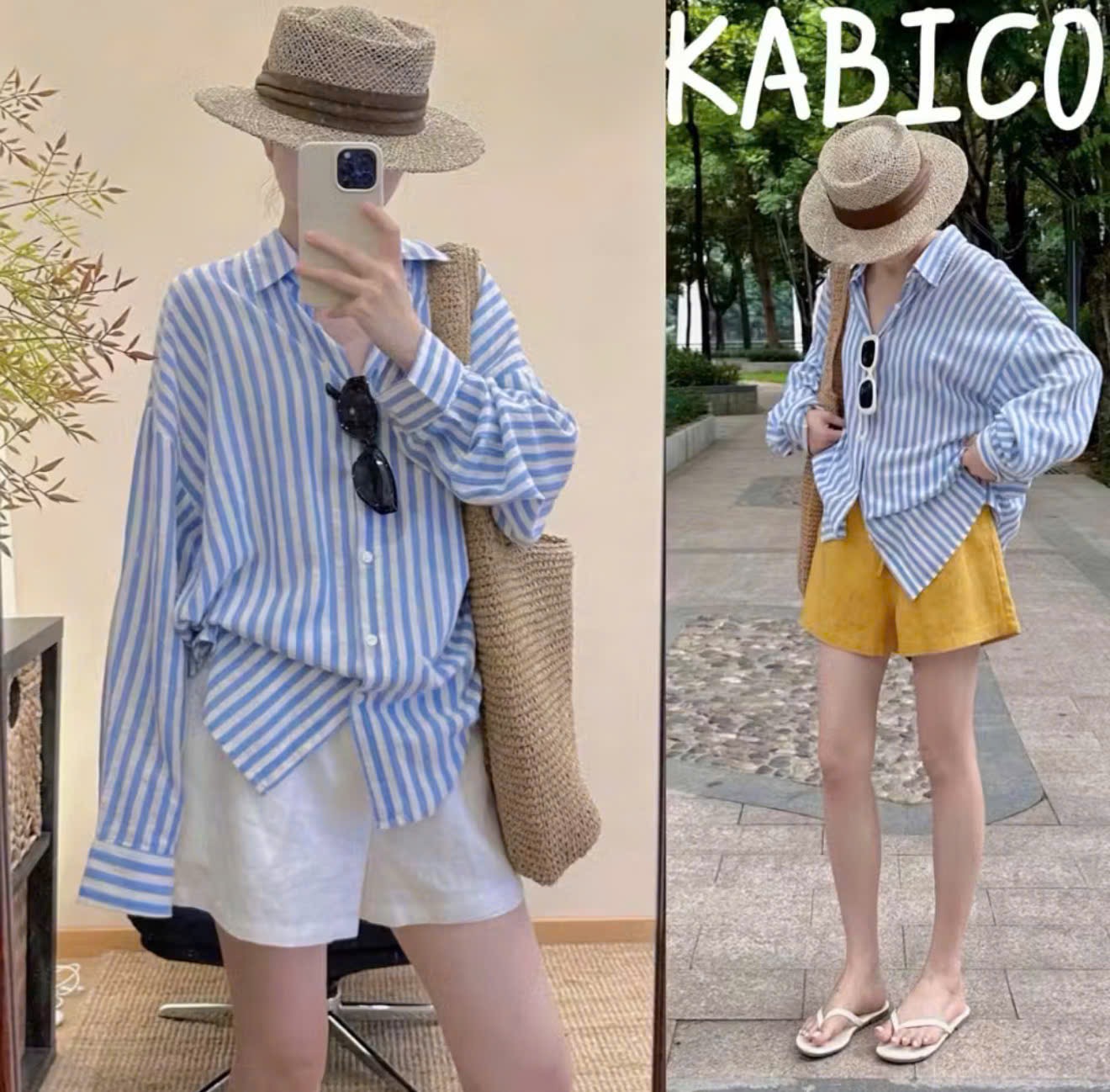 ÁO SƠ MI KẺ XANH PASTER DT NỮ