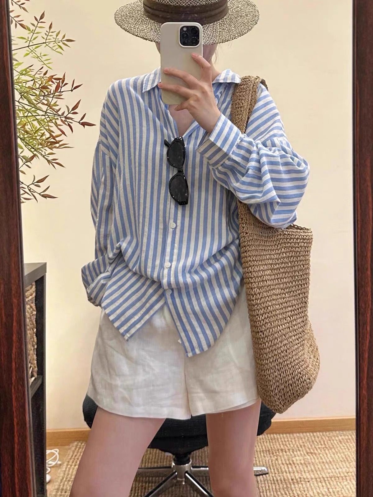 ÁO SƠ MI KẺ XANH PASTER DT NỮ