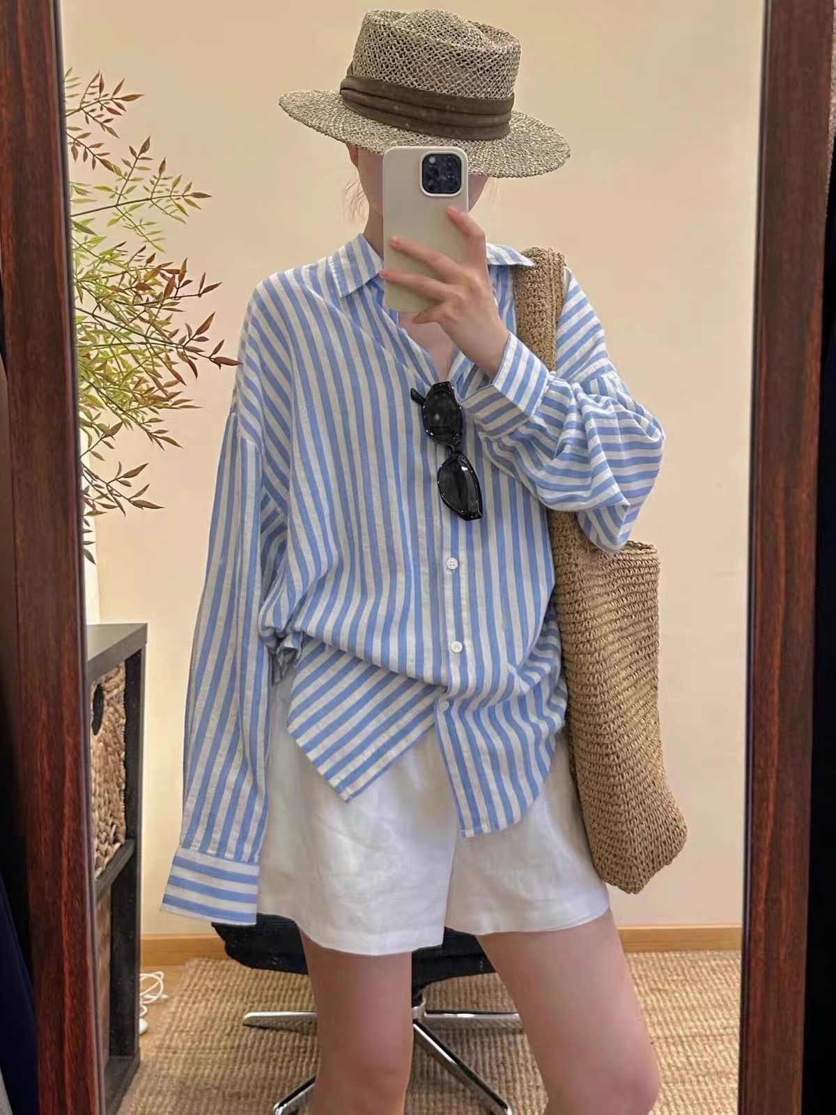 ÁO SƠ MI KẺ XANH PASTER DT NỮ