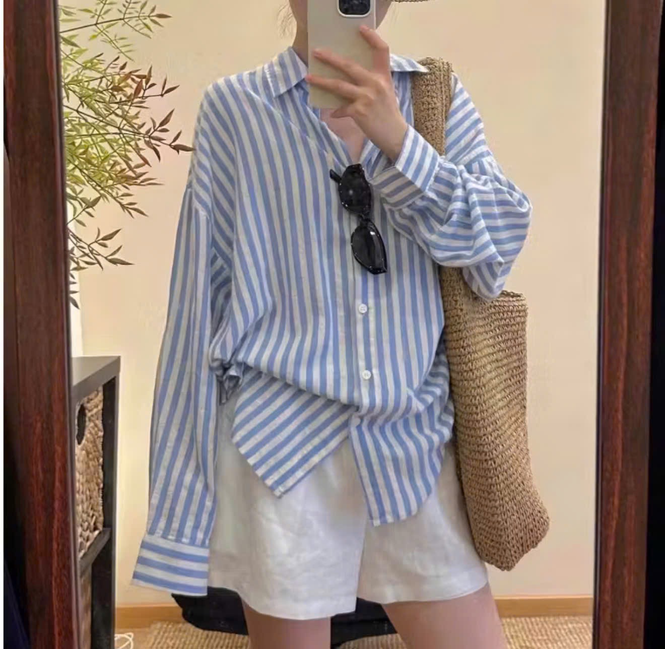ÁO SƠ MI KẺ XANH PASTER DT NỮ